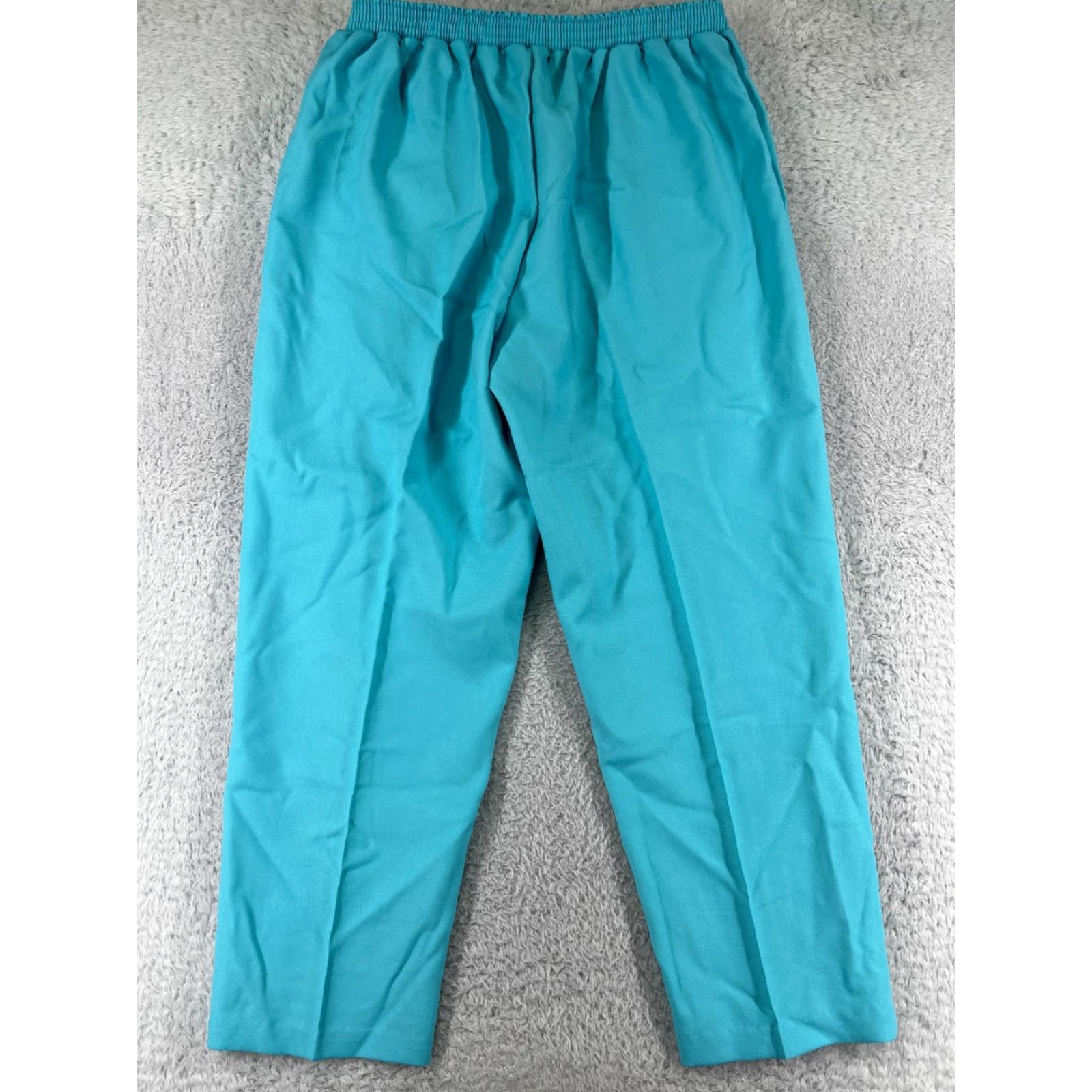 Vintage VINTAGE Laurente Pants Womens 36 Blue Elastic Waist Pull On 100% Polyester USA Size 25" / US 0 / IT 36 - 2 Thumbnail
