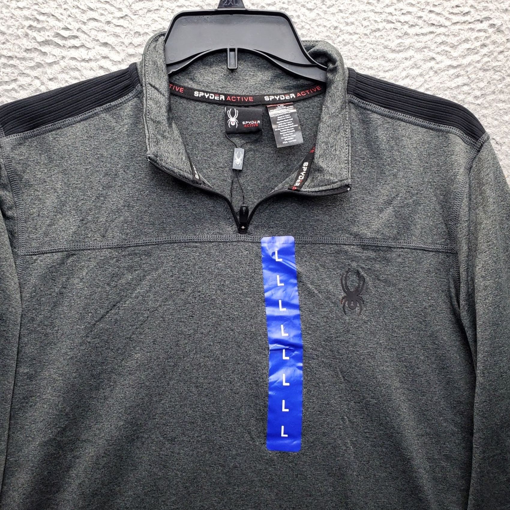 Spyder Spyder Mens Shirt L Gray Long Sleeve Mock Neck 1/4 Zip Activewear Stretch Size US L / EU 52-54 / 3 - 3 Thumbnail