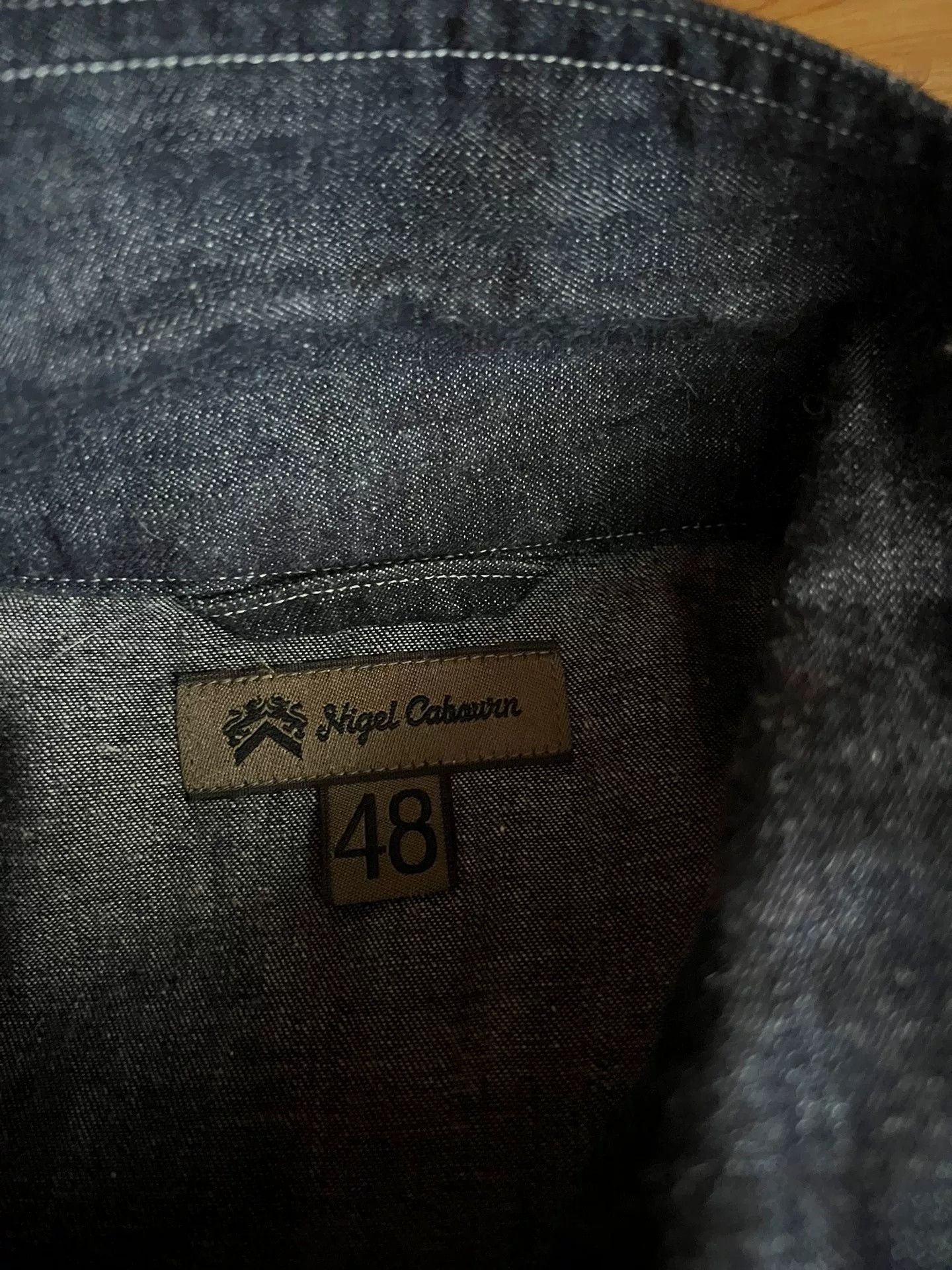 Nigel Cabourn Nigel Cabourn Denim Patchwork Short-Sleeve Shirt Size US M / EU 48-50 / 2 - 8 Thumbnail