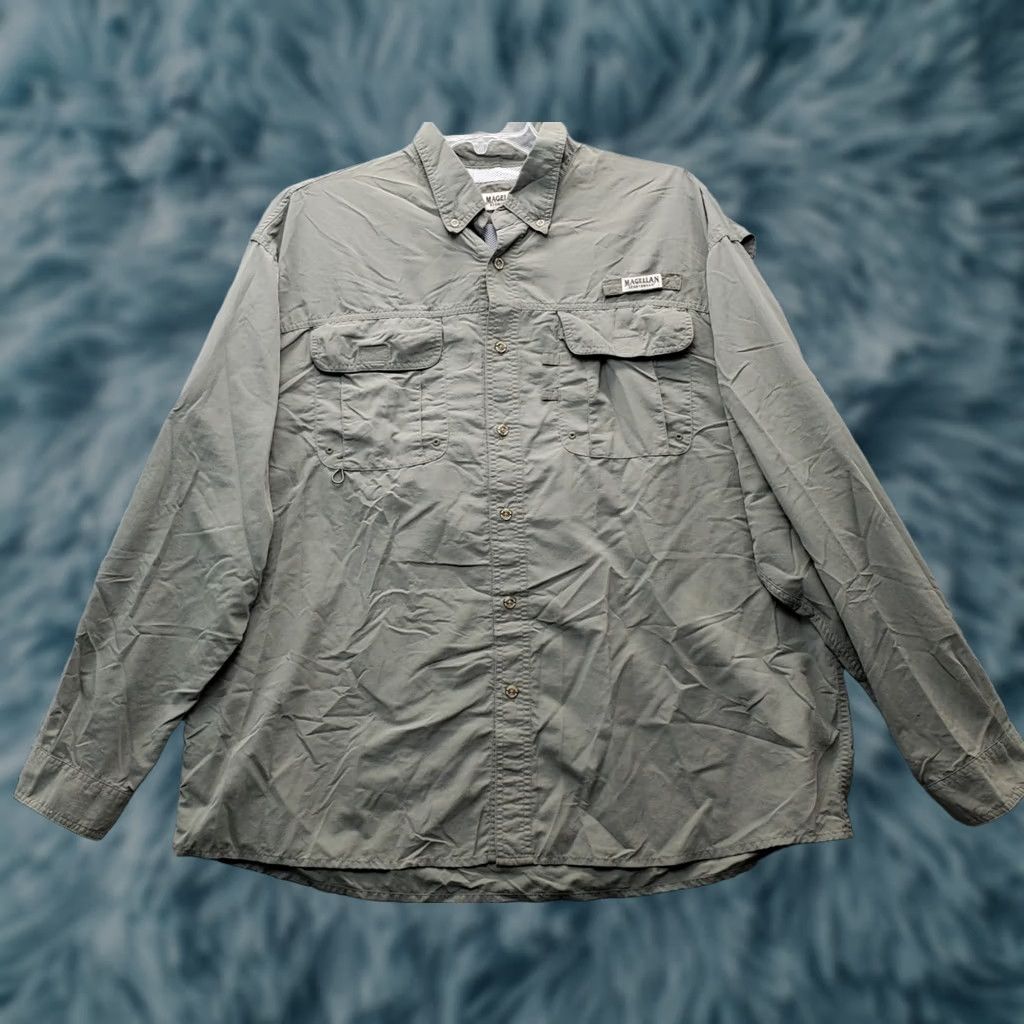 Vintage Magellan Magellan Sportswear Fishing Shirt Mens 2XL Button-Up Green Pocket Detail Collared Long Sleeve Size US XXL / EU 58 / 5 - 1 Thumbnail