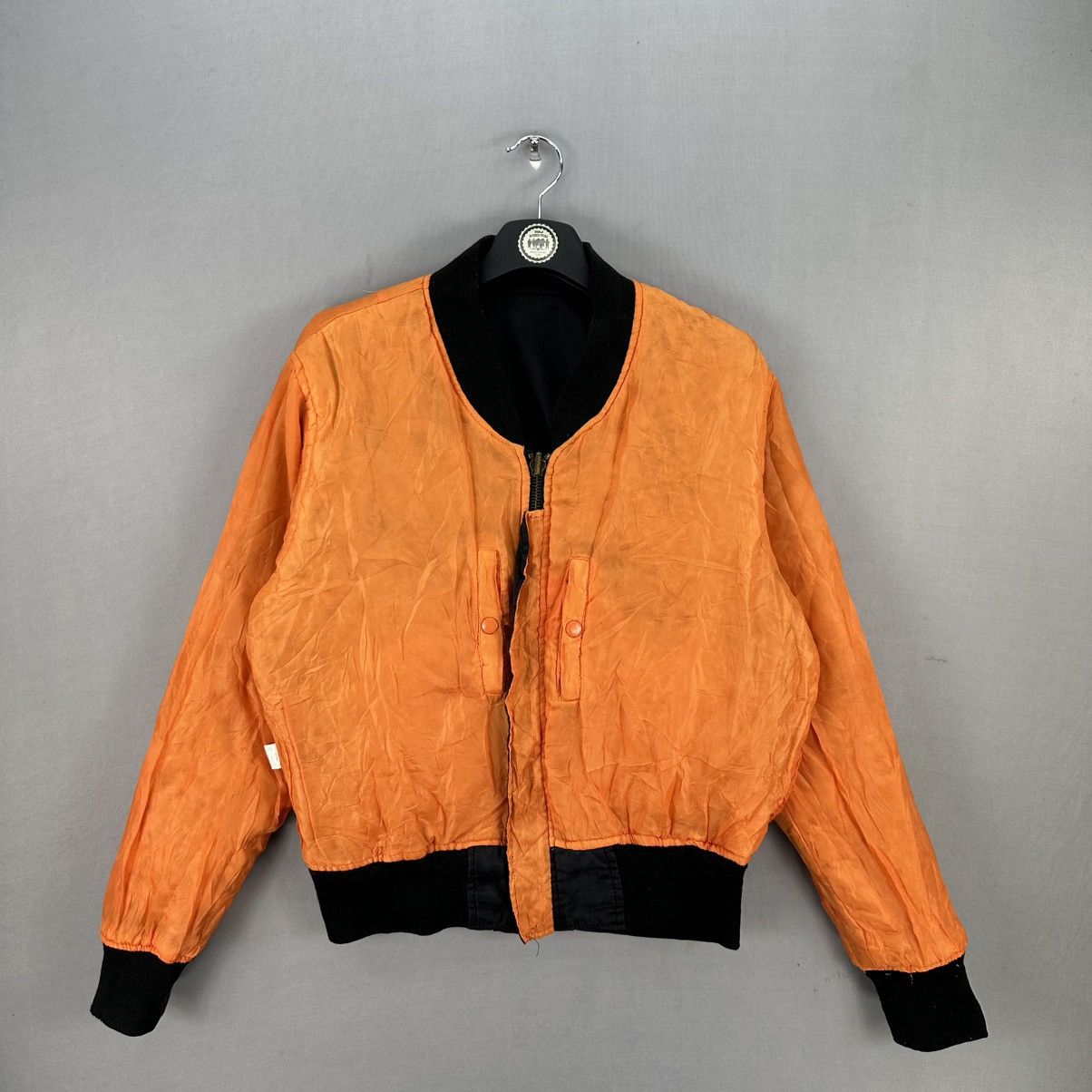 Japanese Brand Vibtage 90's Bomber Jacket Reversible Thrashed Distressed Size US M / EU 48-50 / 2 - 7 Thumbnail