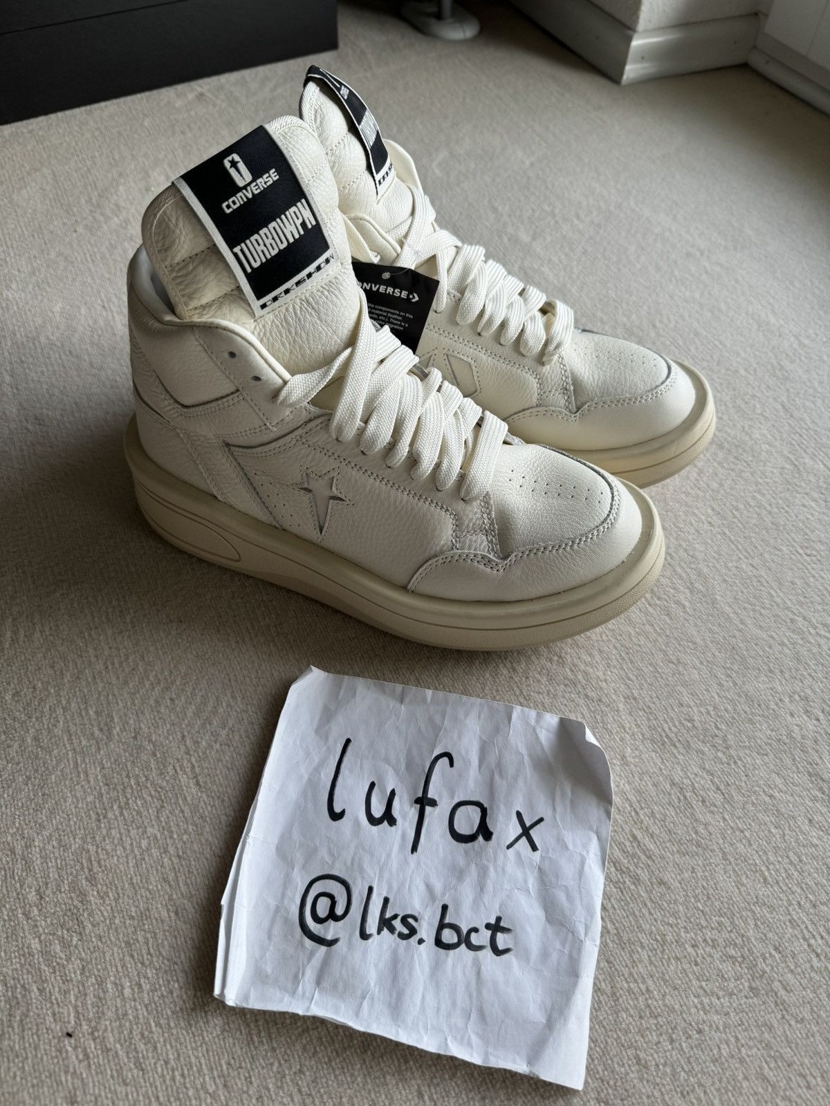 Converse × Rick Owens Drkshdw NEW | TURBOWPN DRKSHDW X CONVERSE WOMENS WHITE/MILK Size US 9 / IT 39 - 1 Thumbnail