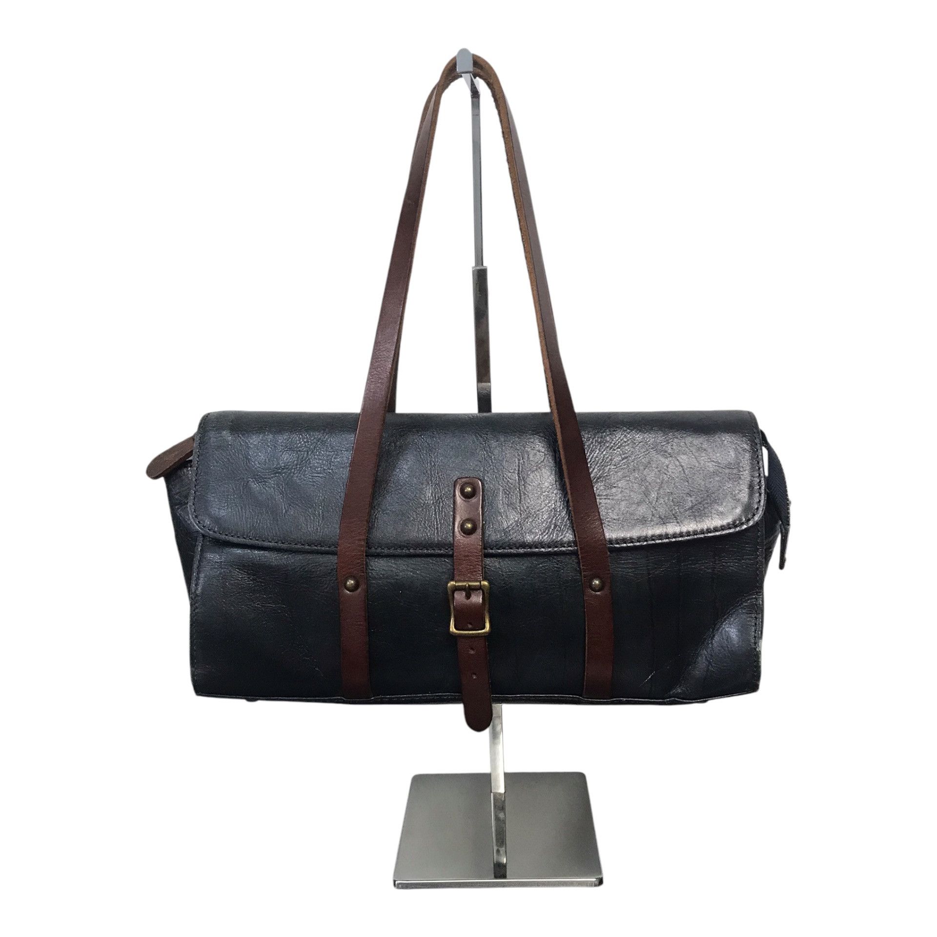 Japanese Brand × Leather Full Leather Japanese Black Tote Bag Size ONE SIZE - 2 Thumbnail