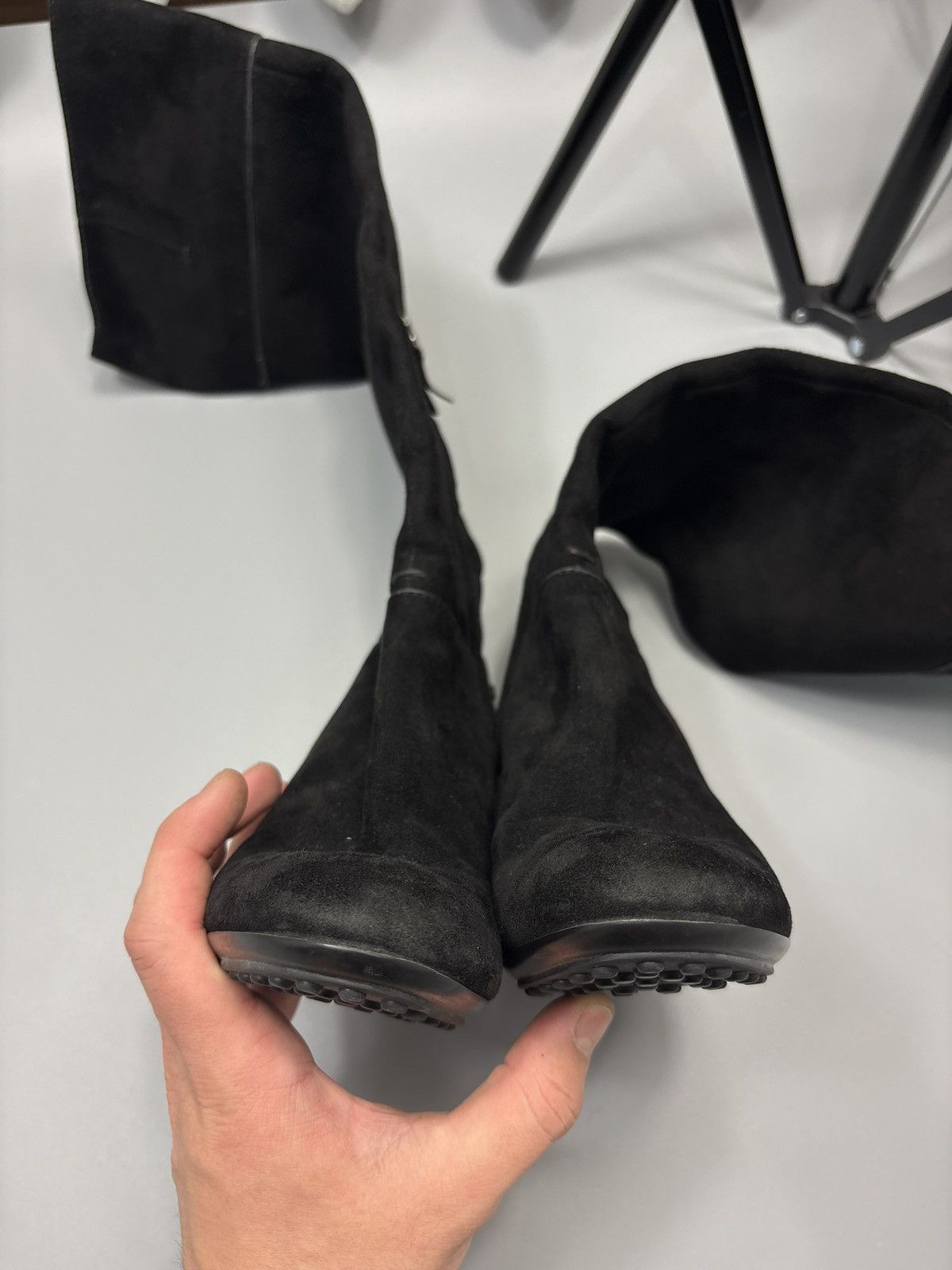 Tod's TOD'S black suede Knee High Luxury Boots Shoes Size US 6.5 / IT 36.5 - 13 Thumbnail