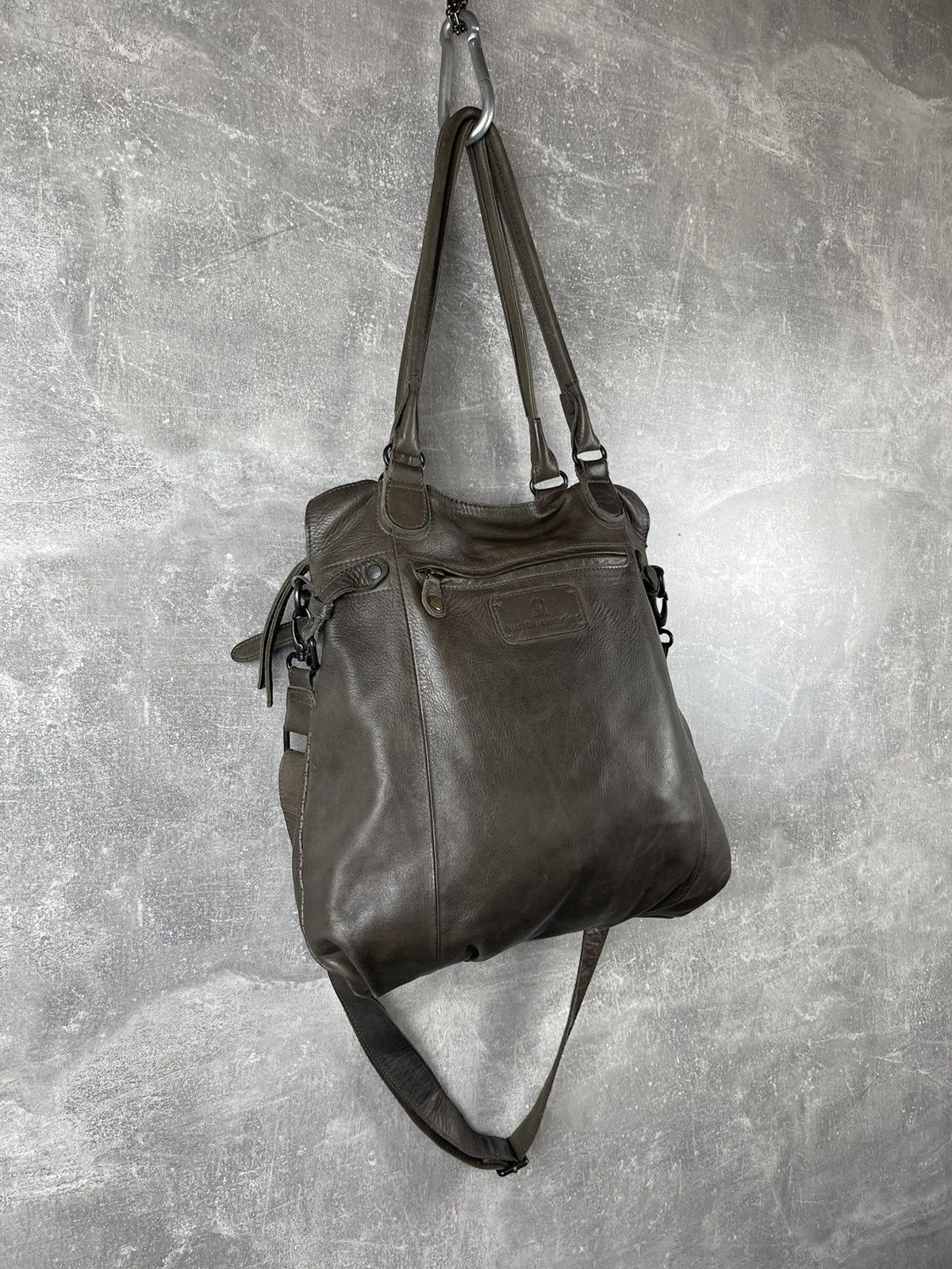 Genuine Leather Aunts & Uncles Brown Leather Tote Crossbody Satchel Bag Size ONE SIZE - 3 Thumbnail