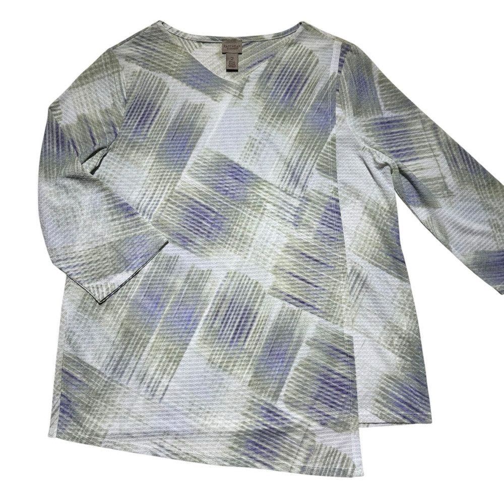 Chicos Chico's Easywear Watercolor Brush 3/4 Sleeve Tunic Size 2 U Size L / US 10 / IT 46 - 6 Thumbnail