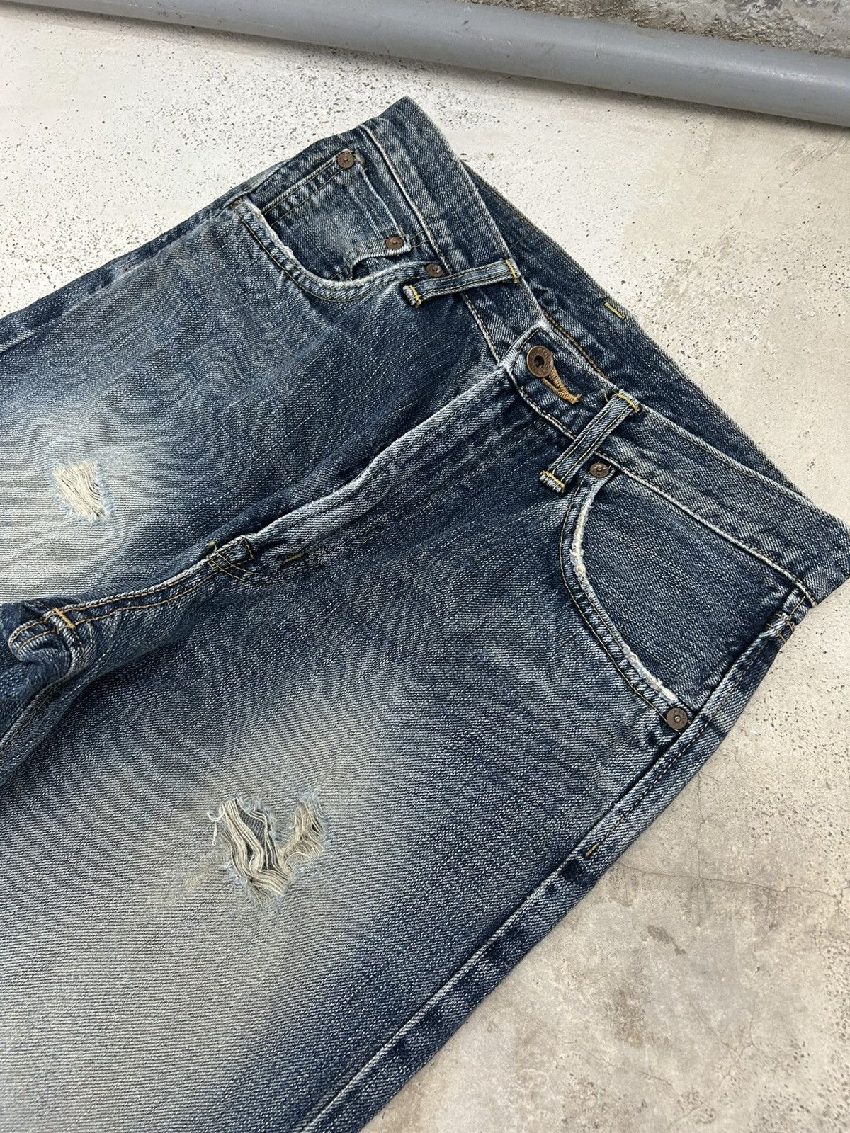 Edwin Vintage Edwin 505z Baggy Mud Washed Orange Tab Size US 29 - 8 Thumbnail