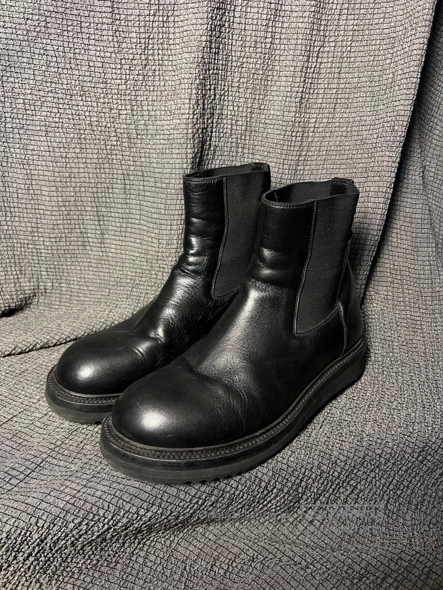 Rick Owens black leather chelsea boots by rick owens. Size US 7 / EU 40 - 1 Thumbnail