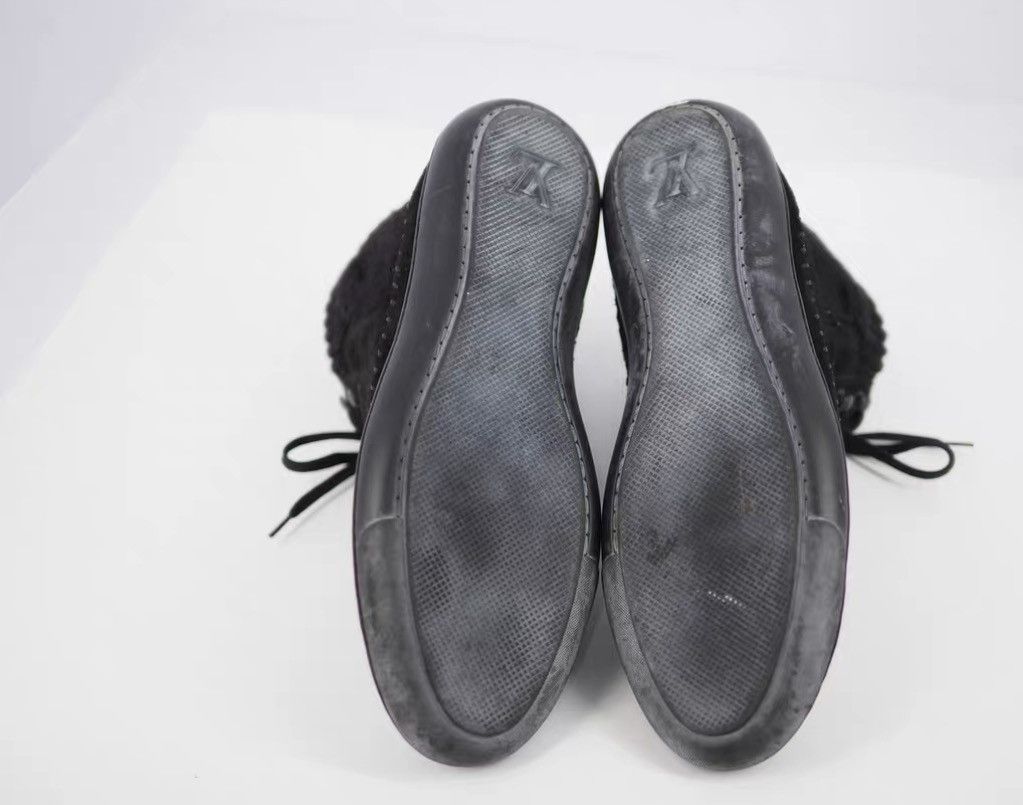 Louis Vuitton LV Black Knit & Suede High-Top Sneakers J16 Size US 6 / IT 36 - 5 Thumbnail