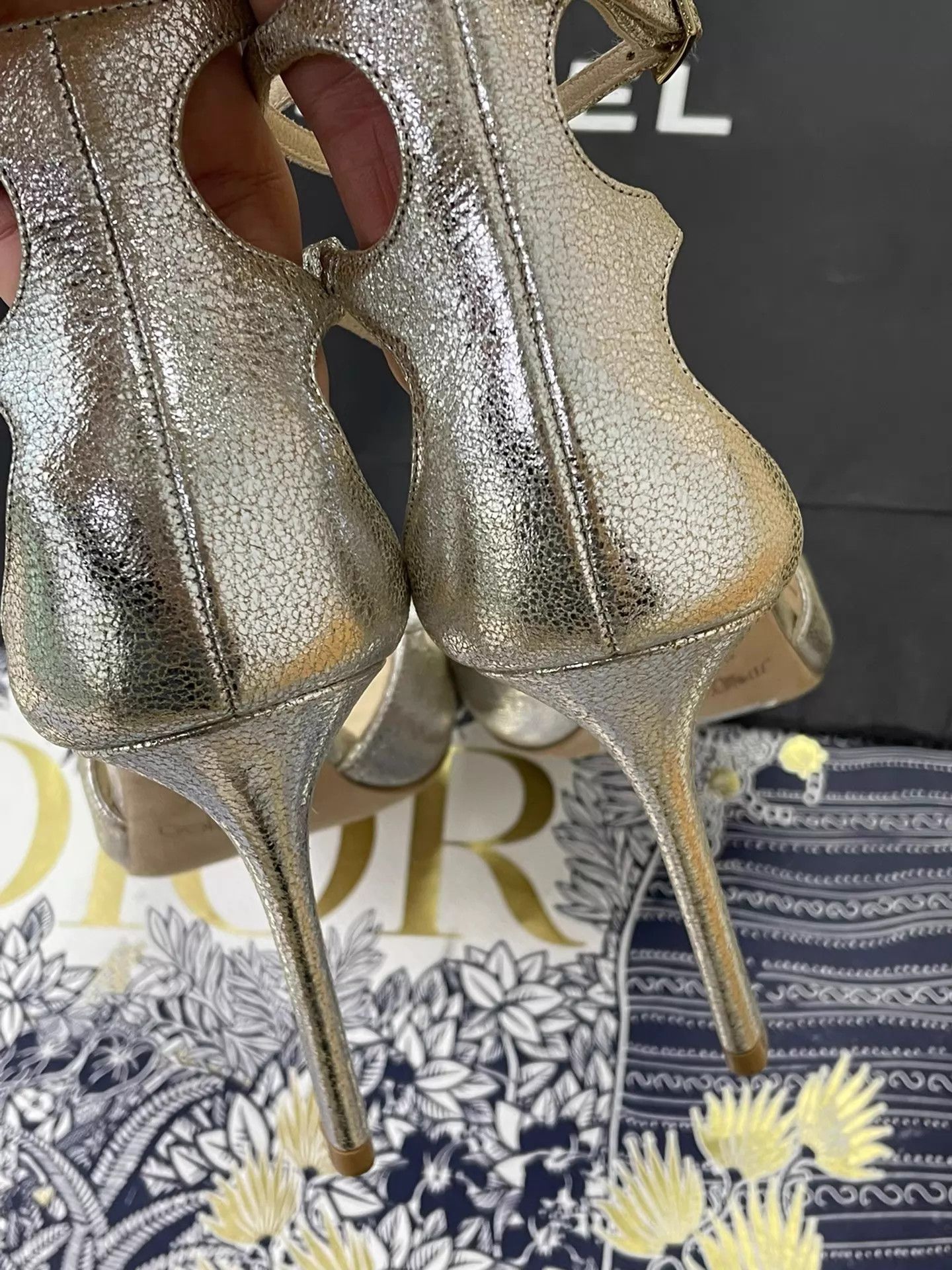 Jimmy Choo Jimmy Choo Silver High Heel Sandals Size 39 Size US 8.5 / IT 38.5 - 4 Thumbnail