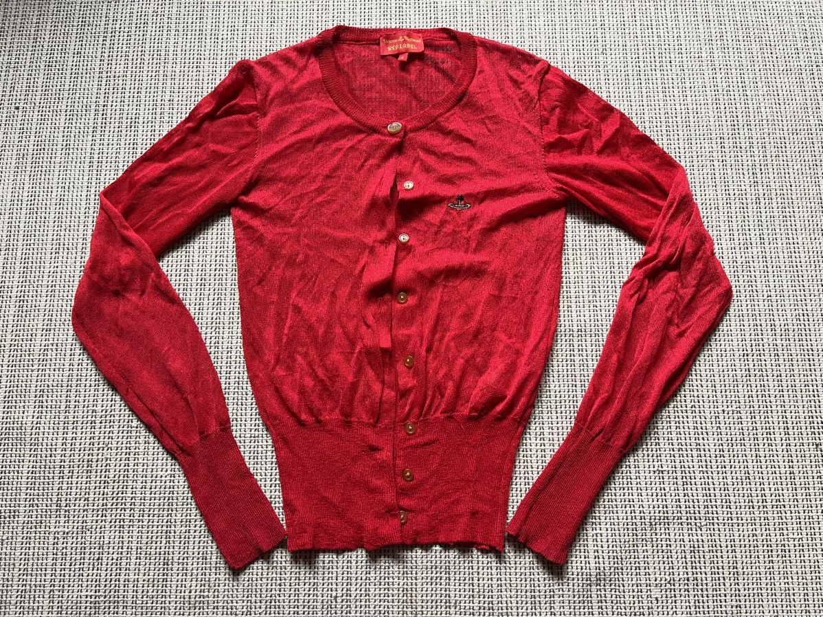 image of Vintage Vivienne Westwood Light Knitwear in Red, Women's (Size Small)
