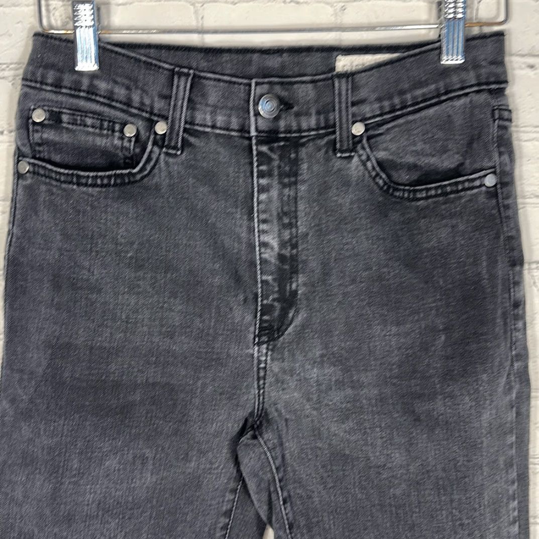 Pistola Pistola Womens Skinny Cropped Black Jeans W 29 Style P8288STB-STE Frayed Hem Ankle Cropped 25" Inseam 7" Leg Opening 10" Front Rise Jeans Womens Size 29" - 2 Thumbnail