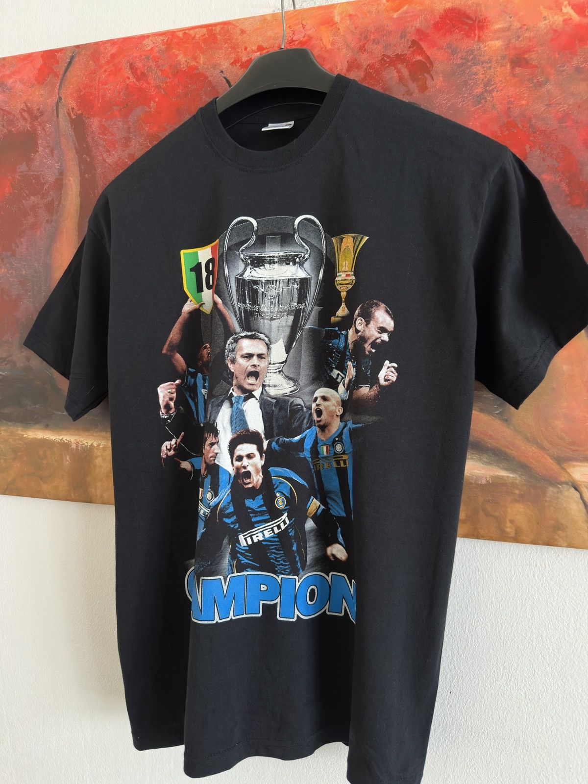 Band Tees Inter Milan FC Champions Black Cotton T shirt Size M Size US M / EU 48-50 / 2 - 2 Thumbnail