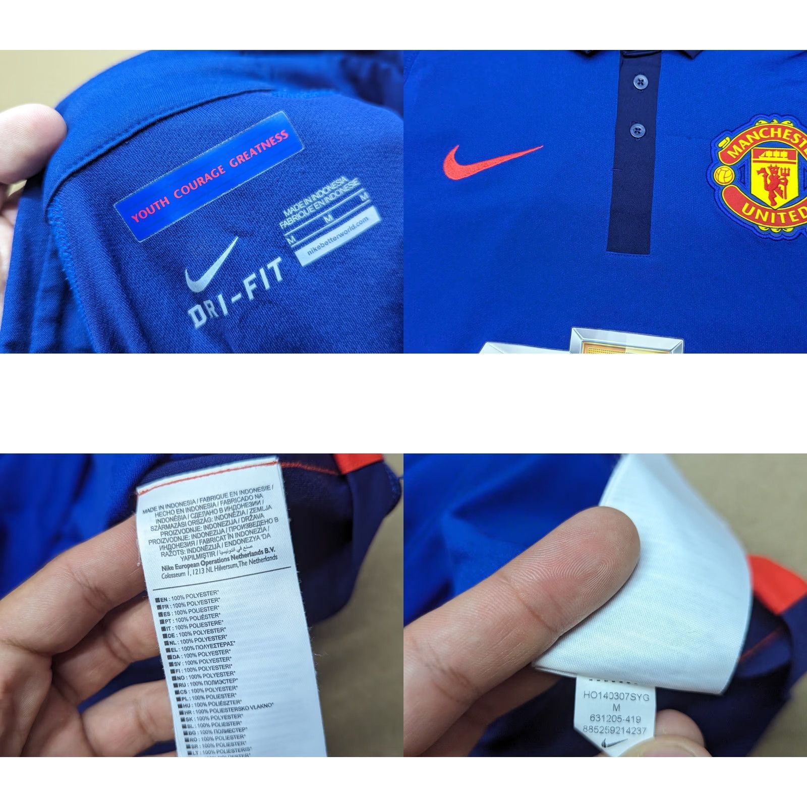 Nike Nike Manchester United #7 Di Maria 2014 2015 Third Mens Football Jersey M Blue Short Sleeve Pullover Round Neck Athletic Jersey Mens Football Shirt Size US M / EU 48-50 / 2 - 8 Thumbnail
