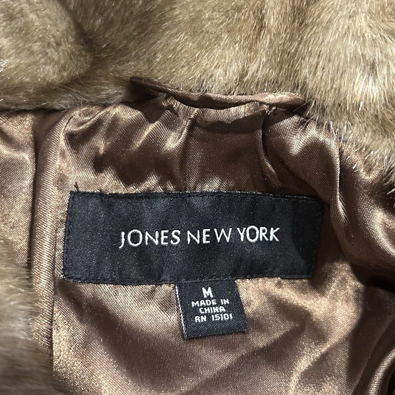 Jones New York Jones New York Coat Womens M Beig e Faux Mink Fur Hooded Tiered Bohemian Winter Designer Overcoat Jacket Size M / US 6-8 / IT 42-44 - 6 Thumbnail
