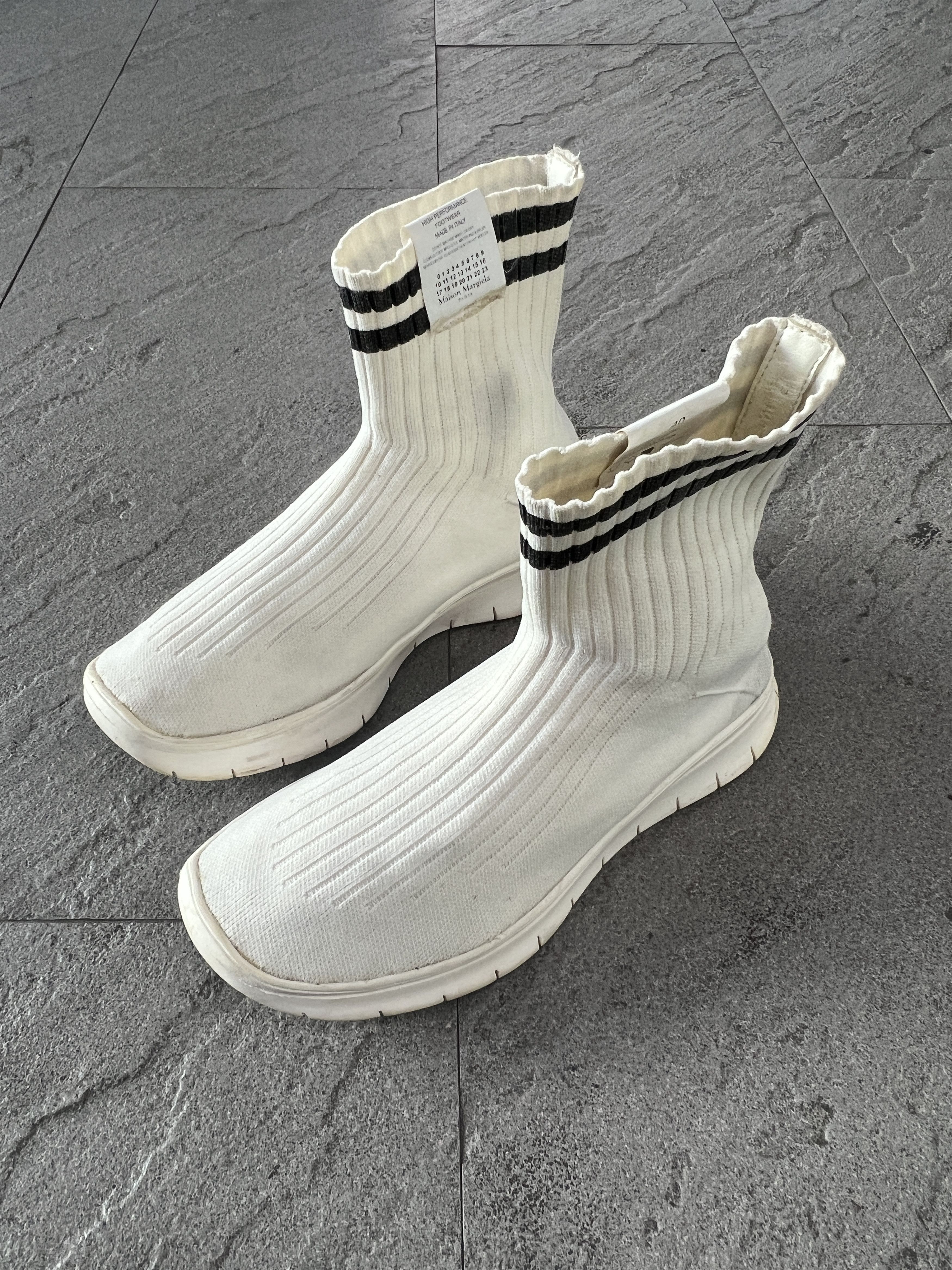 Maison Margiela Maison Margiela Sock Sneakers Boots EU 40 White Knit Ankle Size US 10 / IT 40 - 3 Thumbnail