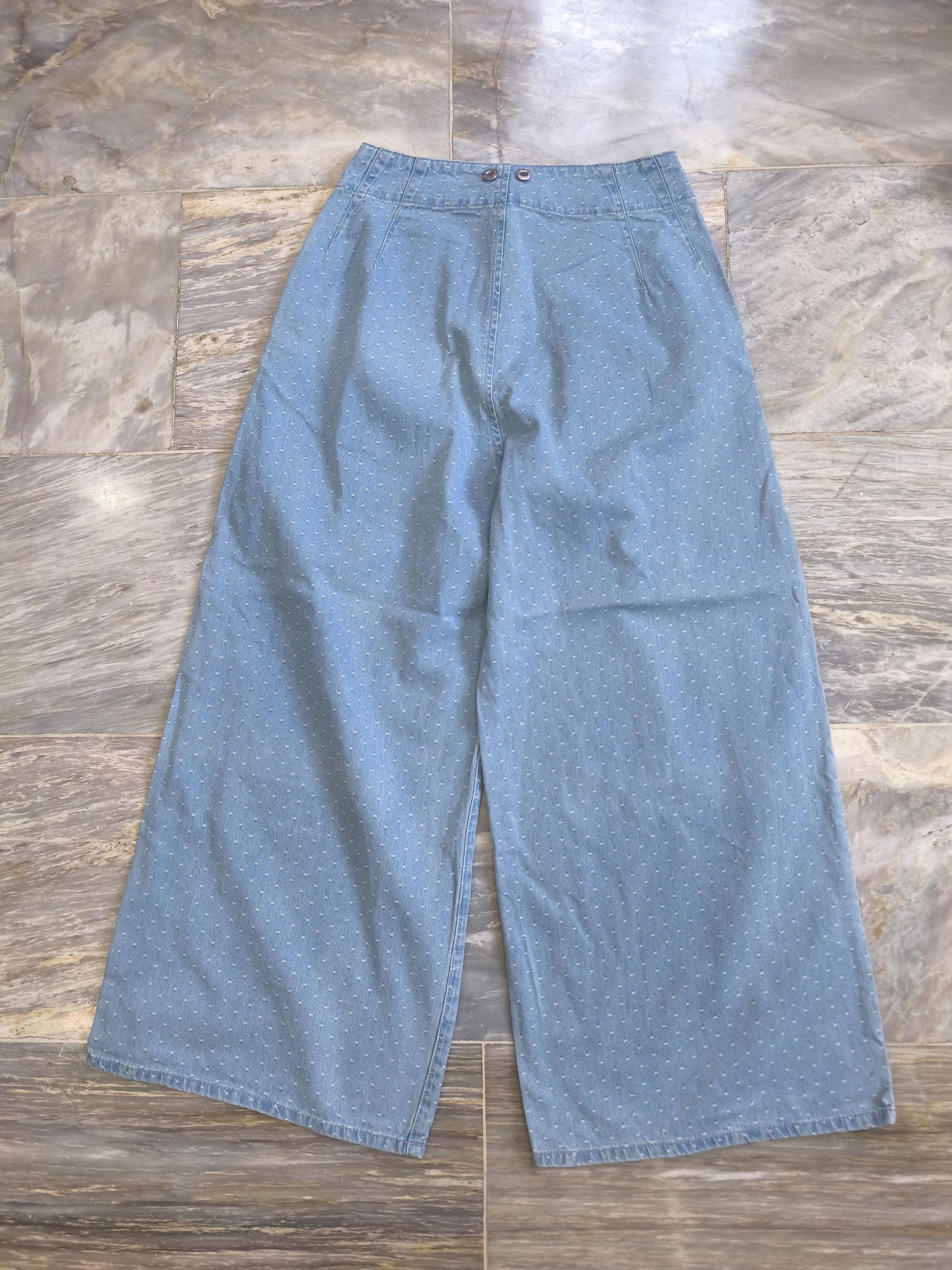Yohji Yamamoto Limi Feu Wide Polka Denim Pants - Yohji Yamamoto Size 28" / US 6 / IT 42 - 6 Thumbnail
