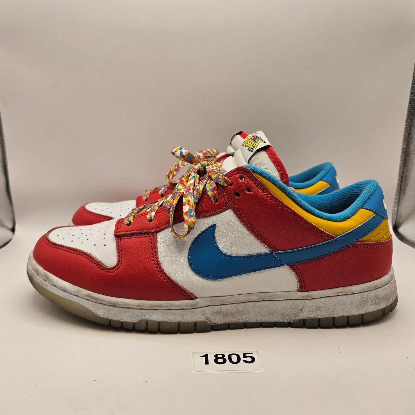 Nike NIKE MEN'S 10.5 LEBRON JAMES FRUITY PEBBLES DUNK LOW RED Size US 10.5 / EU 43-44 - 2 Thumbnail