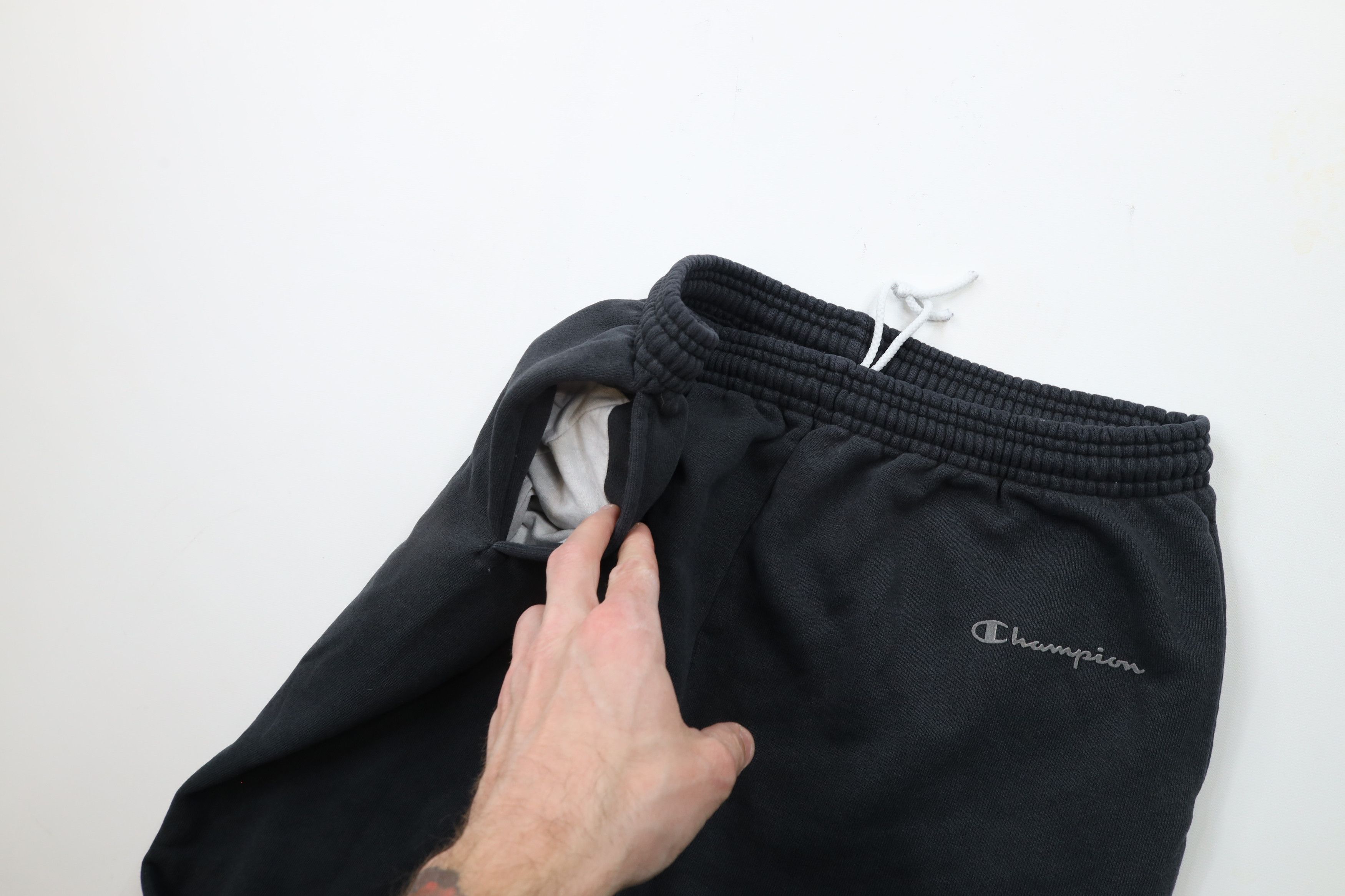 Champion × Vintage Vintage 90s Champion Out Sweatpants Joggers Pants Black Size US 36 / EU 52 - 7 Thumbnail