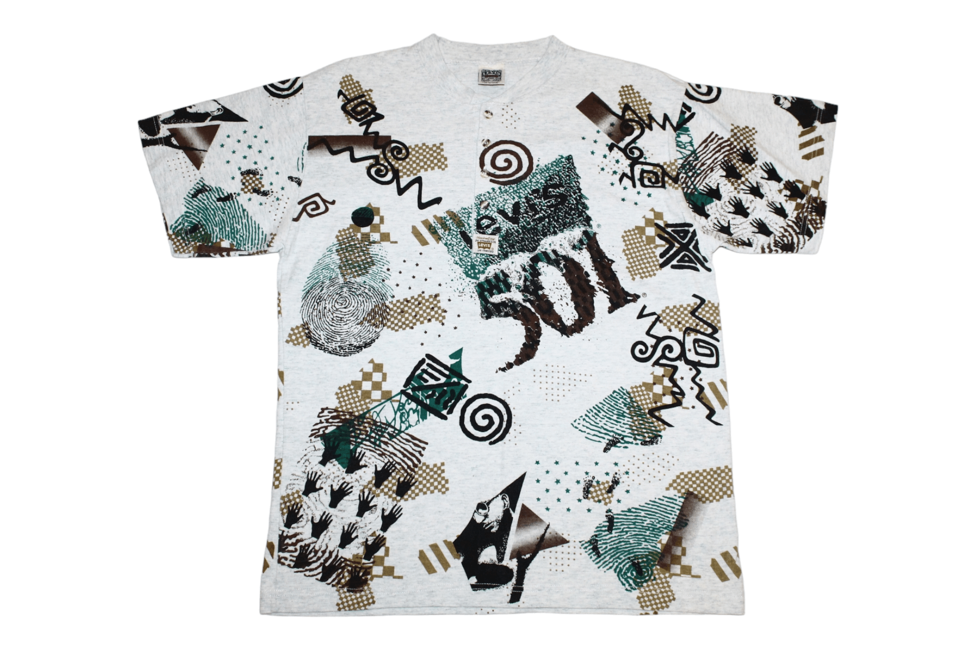 Levi's VTG🔥 90s Levi's 501 abstract art melange baggy t-shirt Size US L / EU 52-54 / 3 - 1 Thumbnail