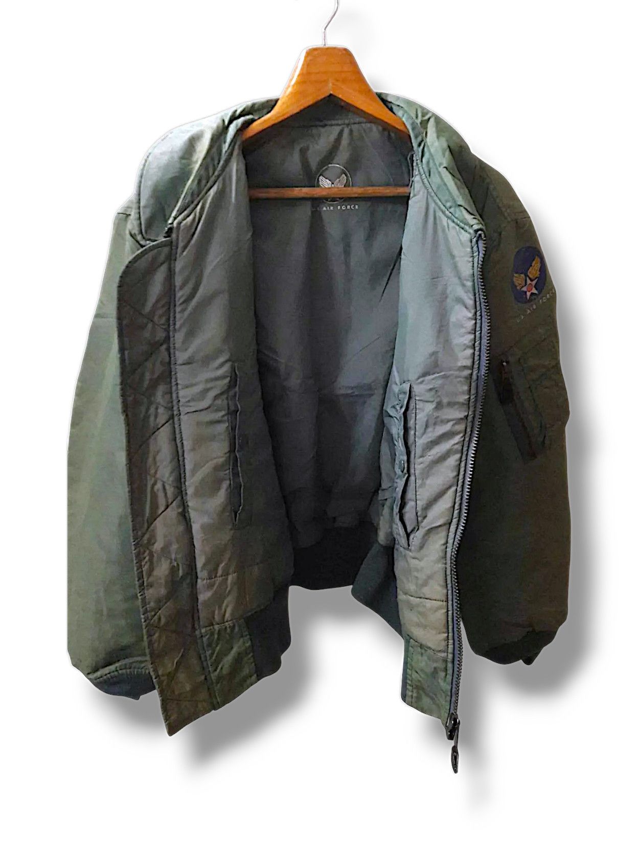 Vintage Vintage 80s Air force Fly Bomber Jacket Talon Zipper Size US M / EU 48-50 / 2 - 6 Thumbnail