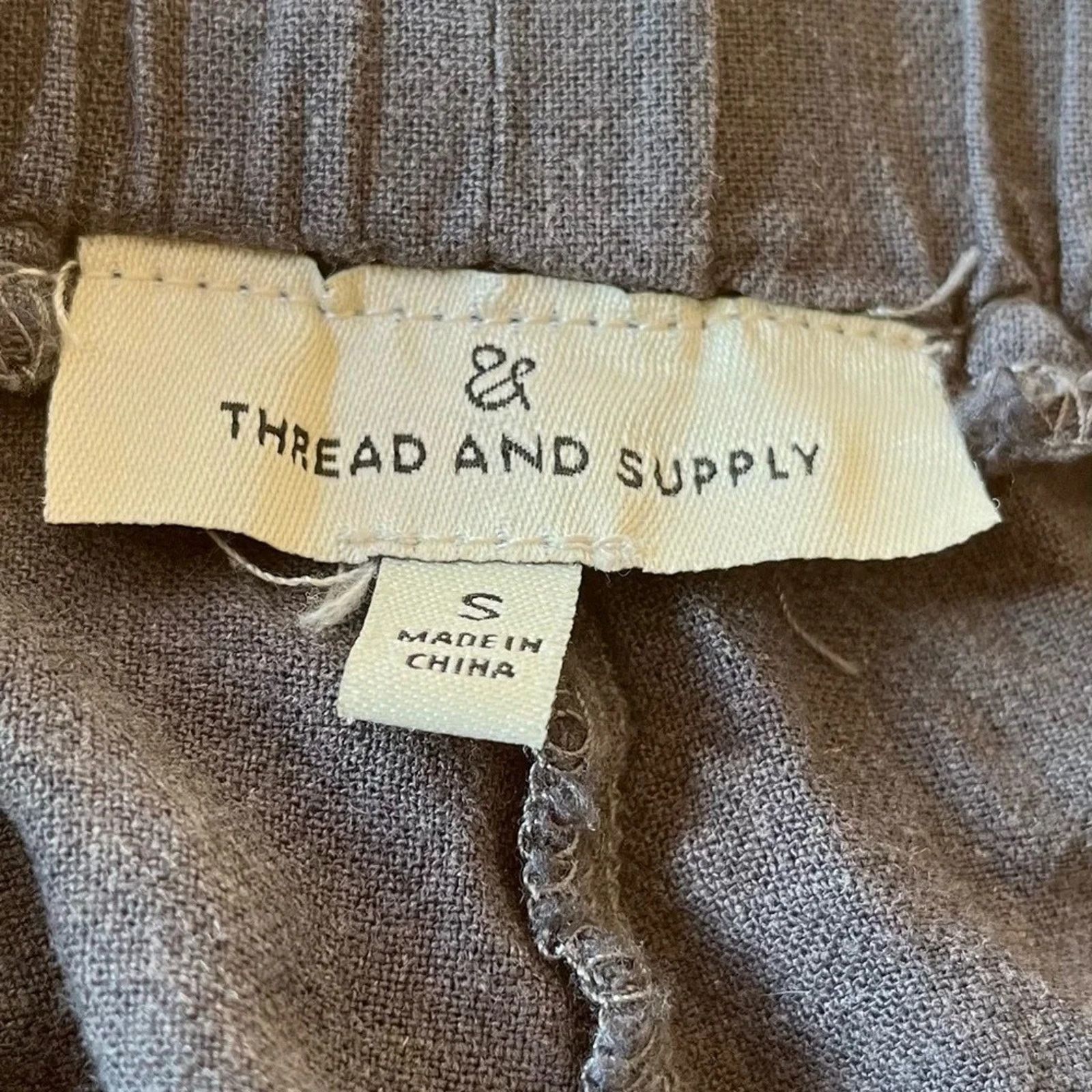 The Unbranded Brand Thread And Supply linen elastic drawstring waist shorts, Sm Size 27" / US 4 / IT 40 - 2 Thumbnail