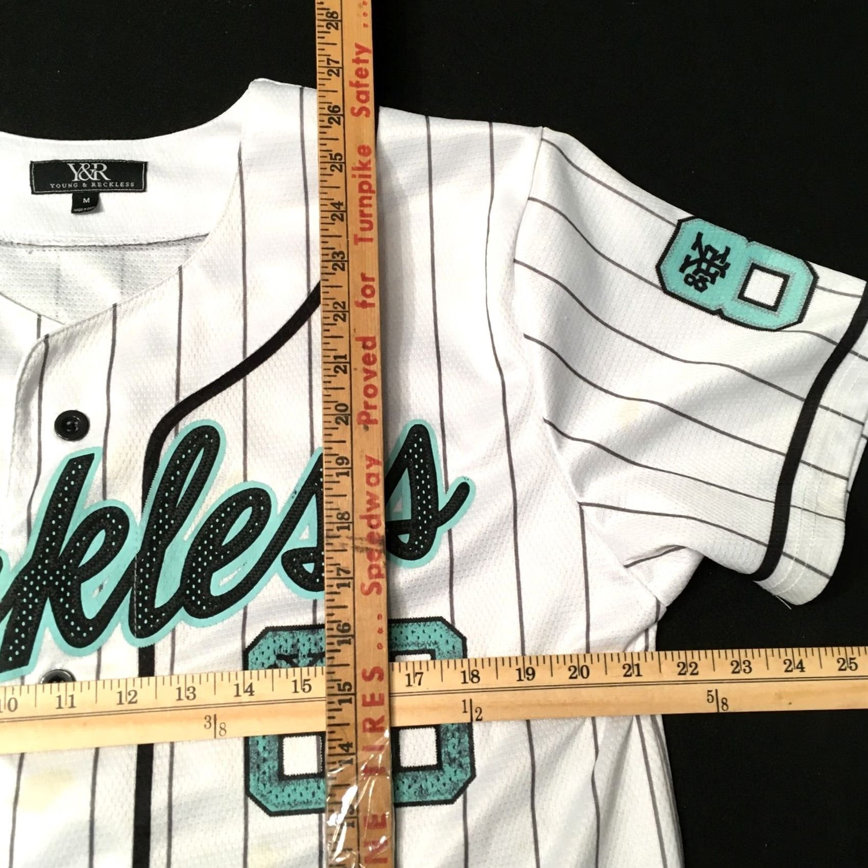 Vintage Y&R Heavy Hitters Jersey Pinstripe White size M Men Size US M / EU 48-50 / 2 - 3 Thumbnail