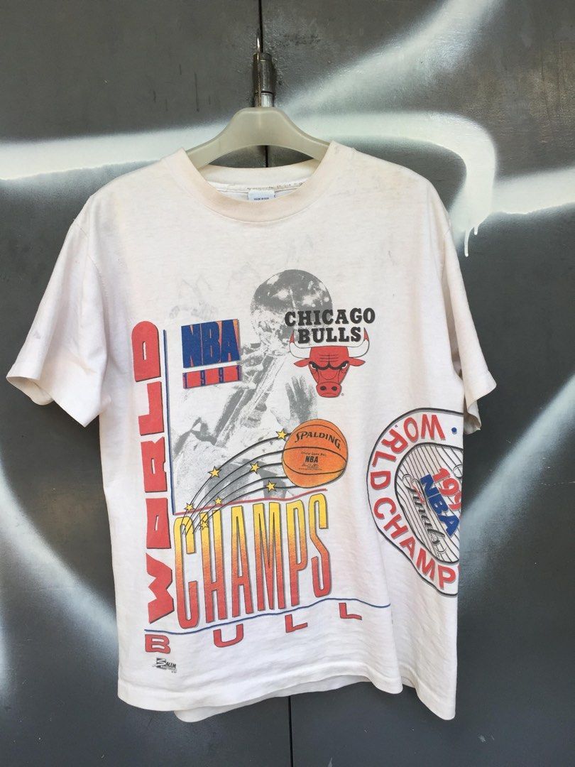 NBA × Salem Sportswear Vintage 1991 Chicago Bulls NBA World Champs T-Shirt Size US L / EU 52-54 / 3 - 2 Thumbnail