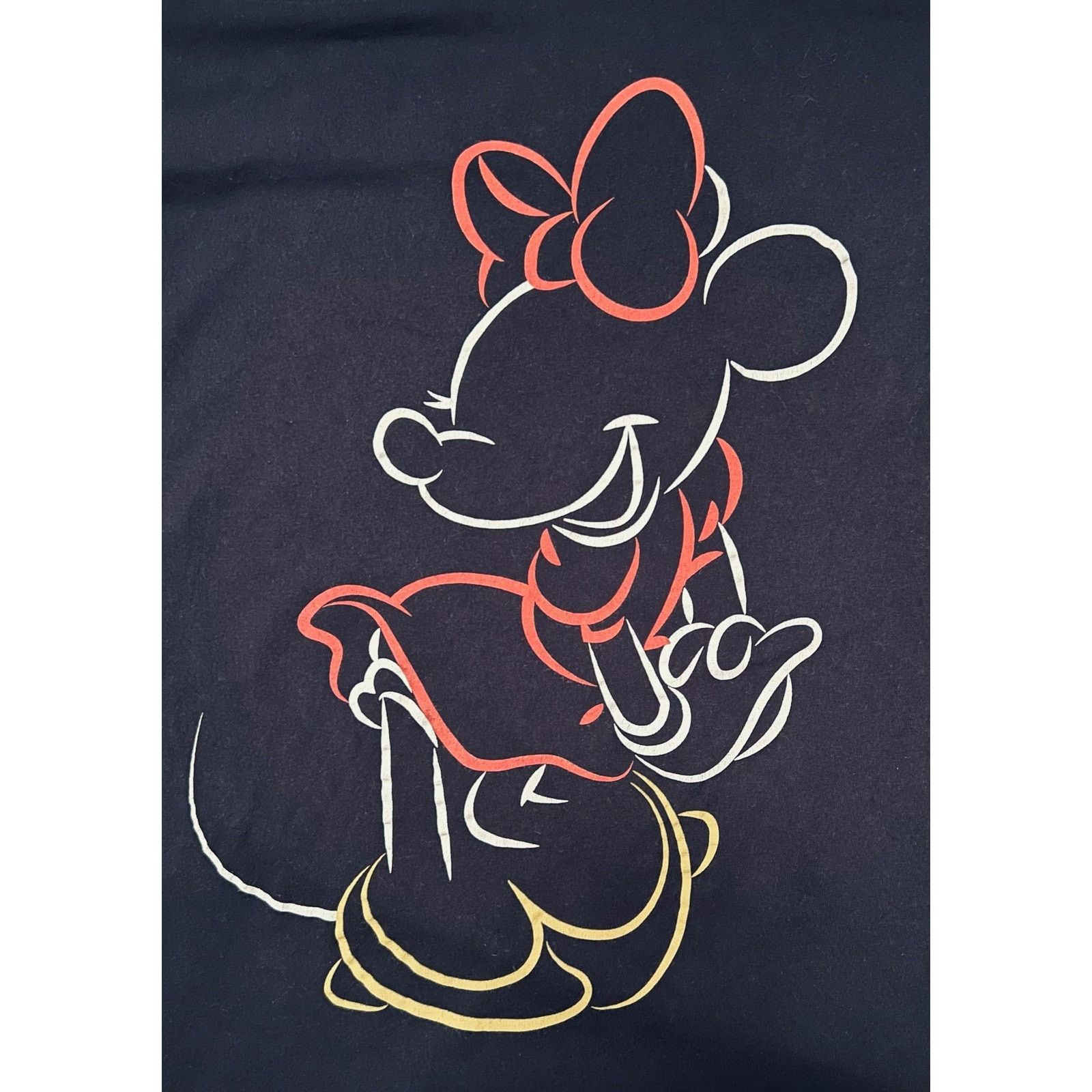 Disney Disney Minnie Mouse Neon Silhouette Black Shirt Size L / US 10 / IT 46 - 2 Thumbnail