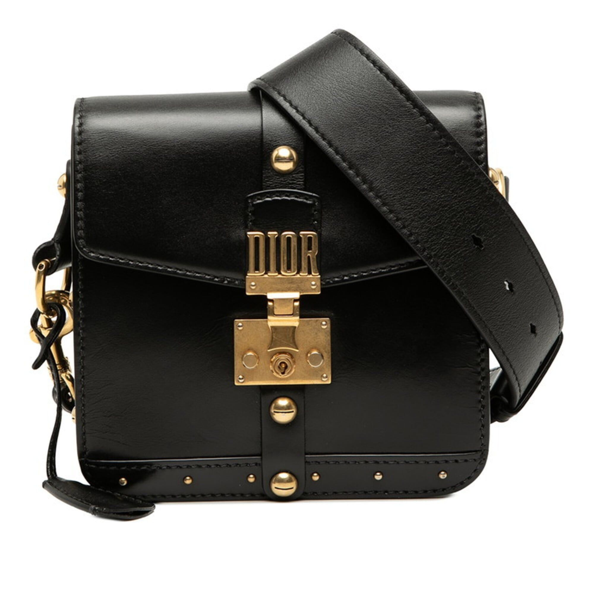 Dior Christian Dior Dior Addict Crossbody Shoulder Bag 09-RU-0197 Black Leather Women's Size ONE SIZE - 1 Thumbnail