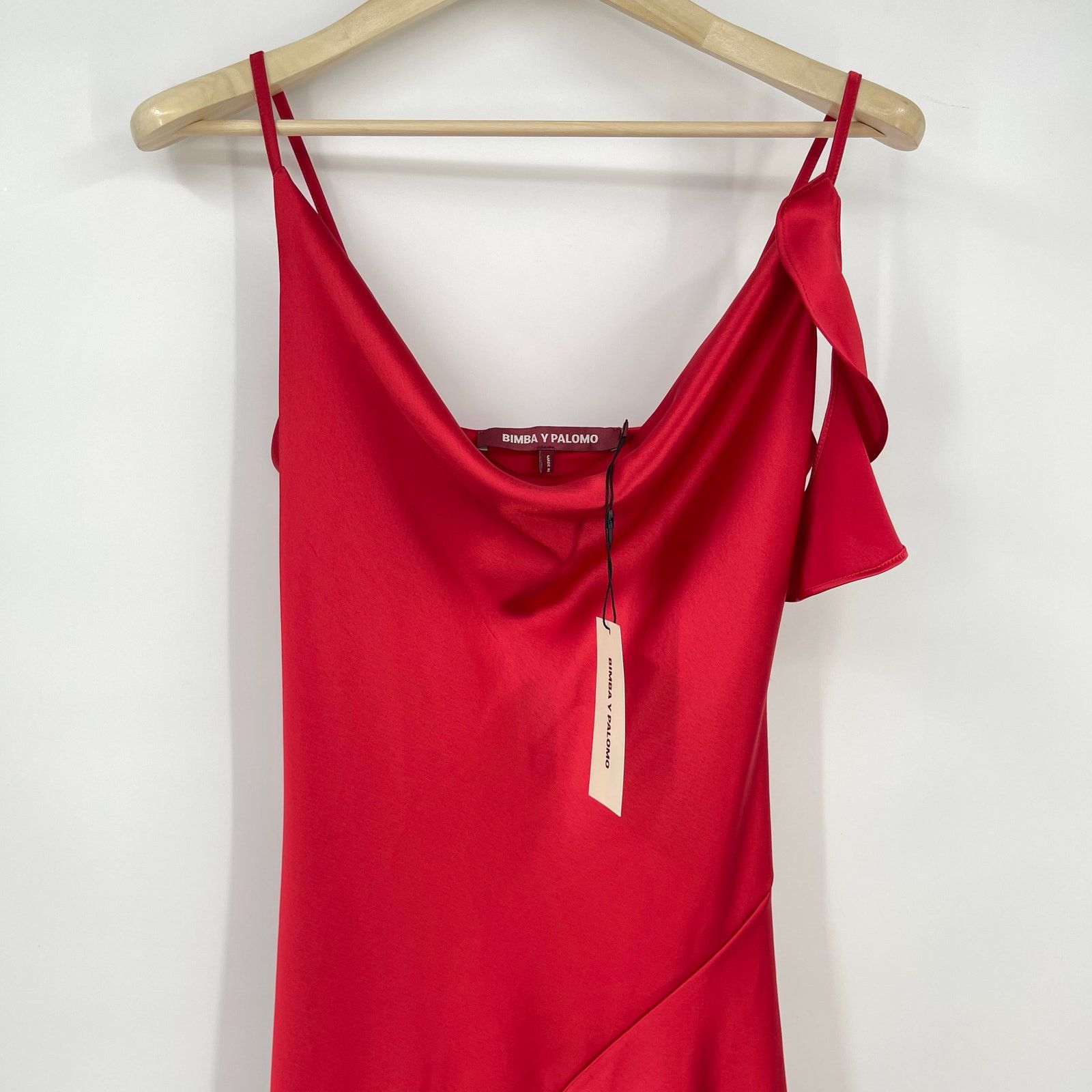 BIMBA Y LOLA Bimba y Lola x Palomo Spain | NWT Red Satin Maxi Dress M Size M / US 6-8 / IT 42-44 - 8 Thumbnail