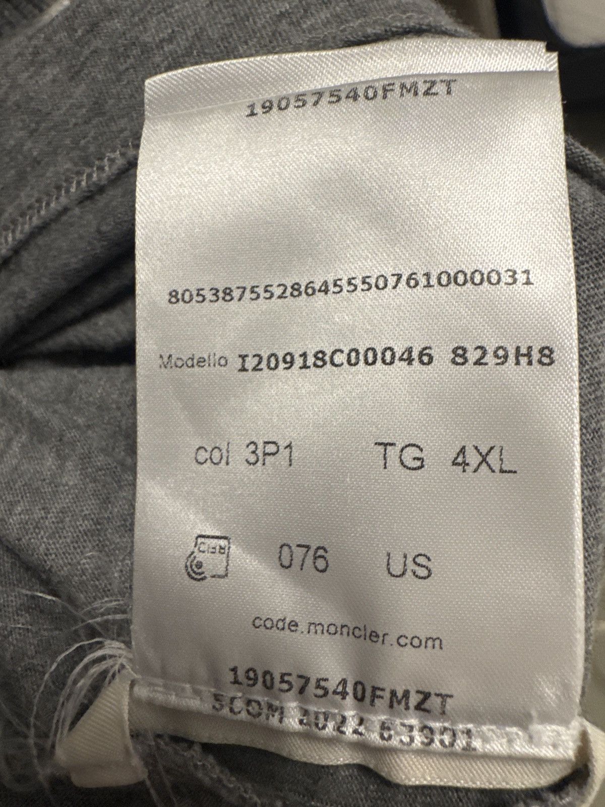 Moncler Grey T-shirt Size US XXL / EU 58 / 5 - 2 Thumbnail