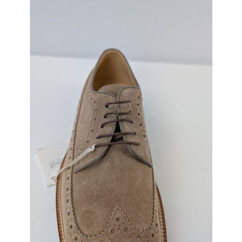 Brunello Cucinelli o1rshd1 Suede Longwing Brogue Derby Boots in Brown Size US 12 / EU 45 - 14 Thumbnail