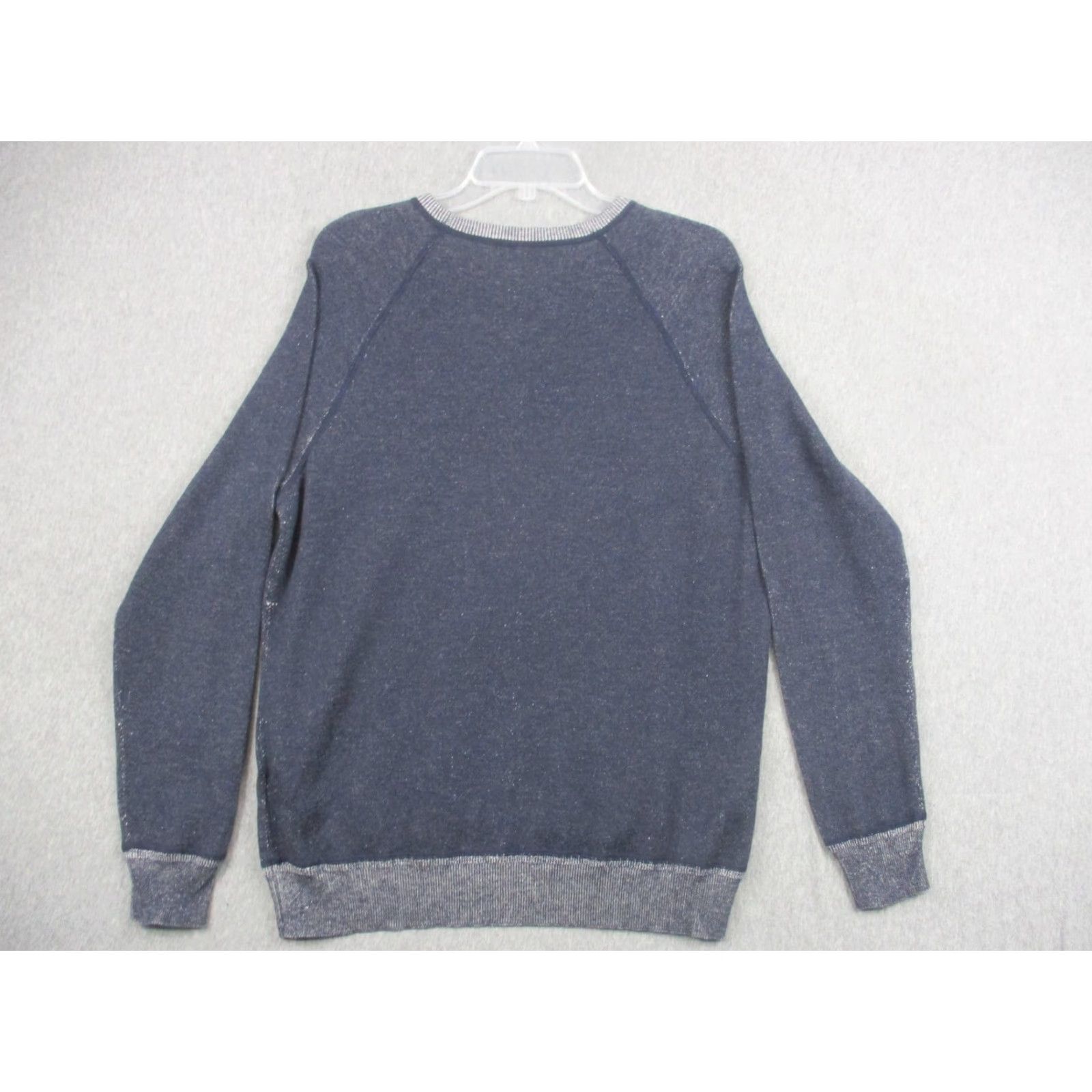 Peter Millar Sweater Mens Medium Blue Cotton Wool Crewneck Raglan Knit