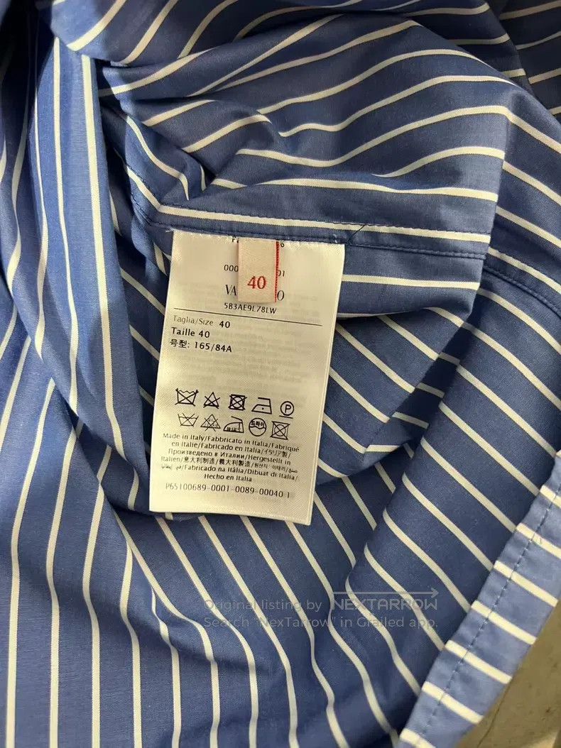 Valentino Valentino Blue striped dropped shoulder long-sleeved shirt Size S / US 4 / IT 40 - 6 Thumbnail