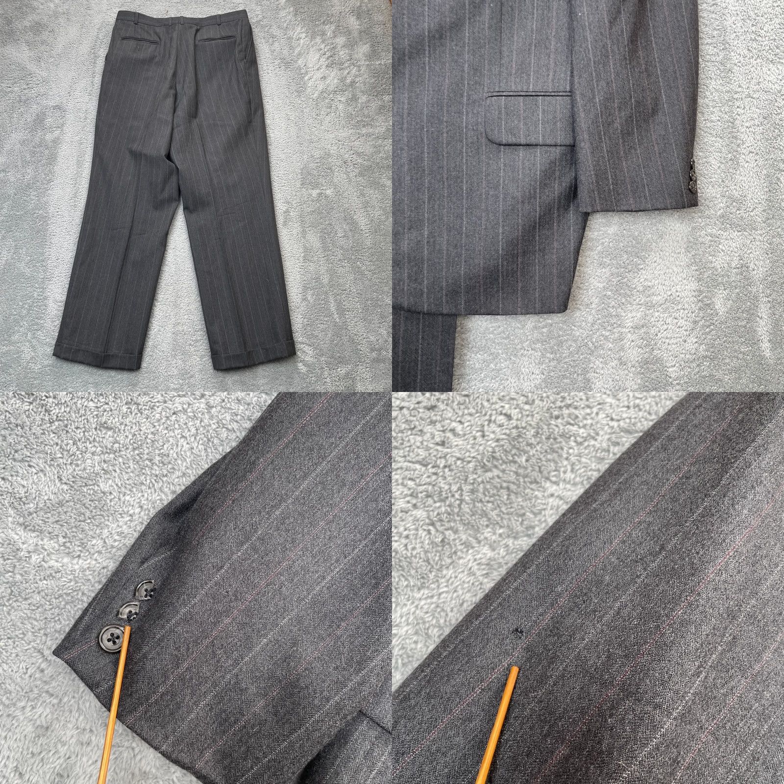 Oscar De La Renta VINTAGE Oscar de la Renta Suit Mens XL Gray 2 Piece Coat Pinstripe Set 50 Chest 36 Waist Black? Not applicable Size 46R - 8 Thumbnail