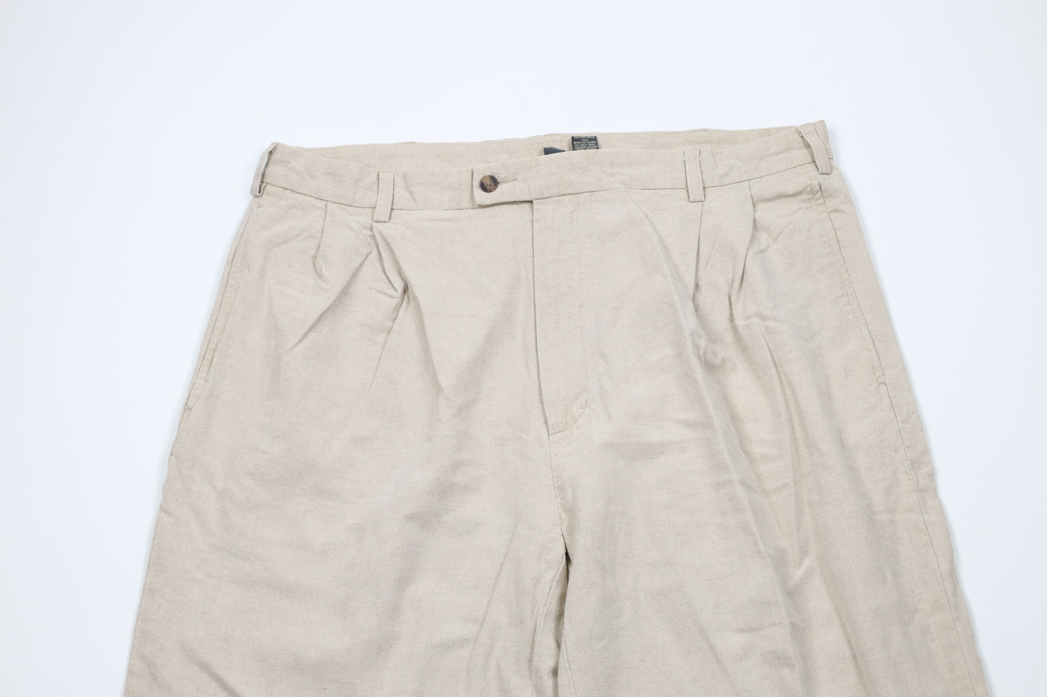 Vintage Vintage 90s Streetwear Linen Blend Wide Leg Chino Pants Size US 38 / EU 54 - 2 Thumbnail