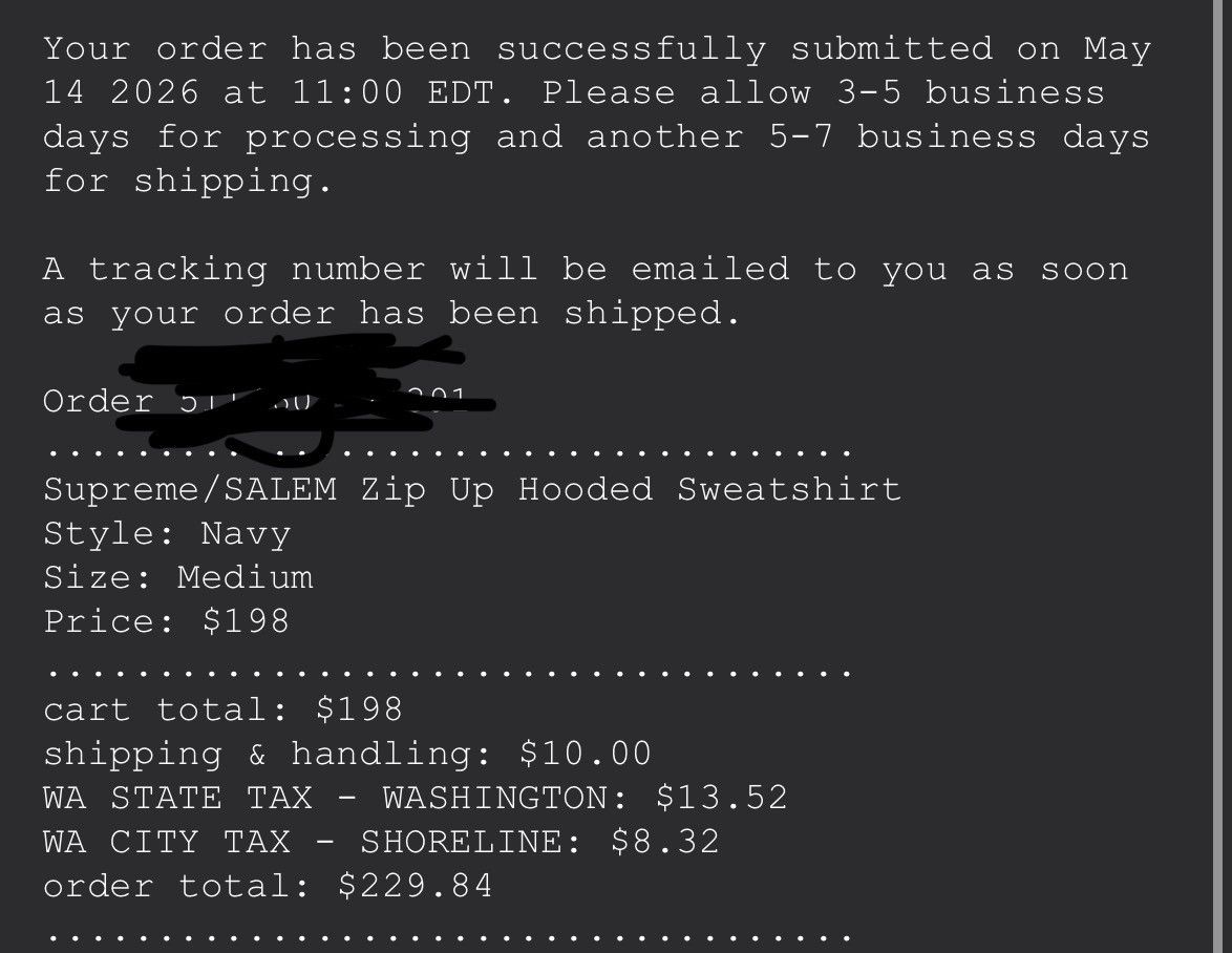 Supreme Supreme Salem Zip Up Hooded Sweatshirt in Navy Size US M / EU 48-50 / 2 - 3 Thumbnail