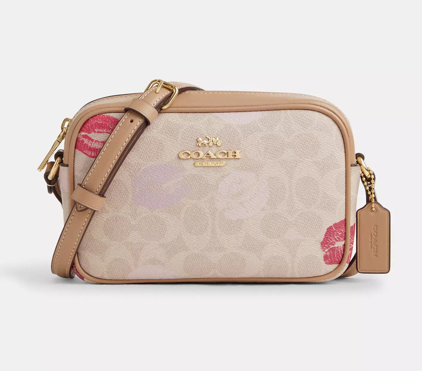 Coach Mini Jamie Camera Bag In Signature Canvas With Lips CZ942 Size ONE SIZE - 7 Thumbnail