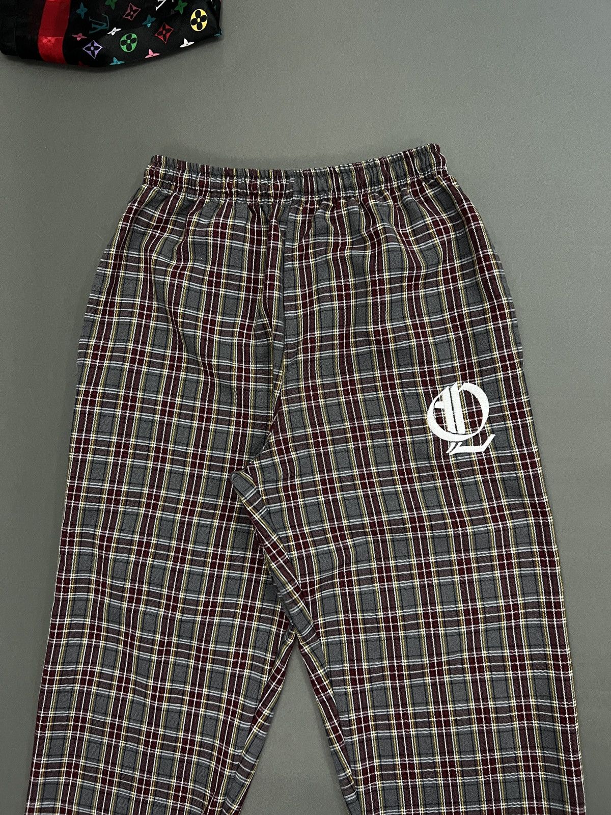 Japanese Brand OUTLAW Designer Embroidered Tartan Pants Size US 33 - 3 Thumbnail
