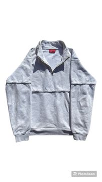 Supreme Logo Piping Half Zip Sweatshirt | Grailed