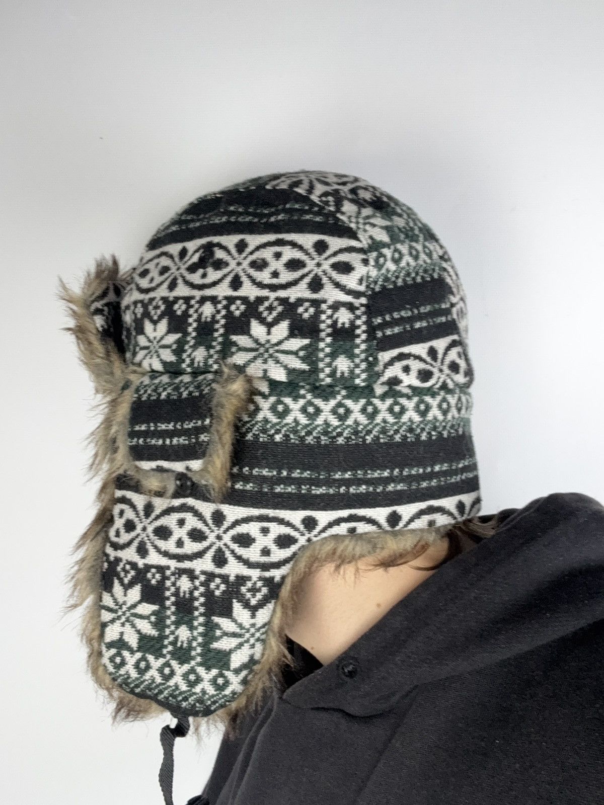 Japanese Brand Faux Fur Mohair Fuzzy Ushanka Trapper Hat Y2K Opium Rare OS Size ONE SIZE - 4 Thumbnail