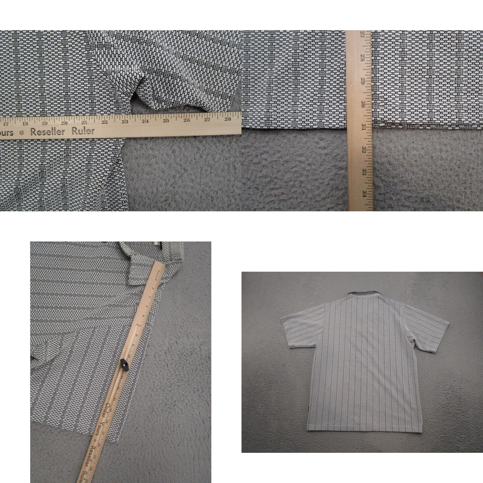 Vintage VINTAGE ODO Rockabilly Shirt Mens L White Polyesters Short Sleeve Button-Up Geometric V Neck Collar-Down 80s 90s Size US L / EU 52-54 / 3 - 8 Thumbnail