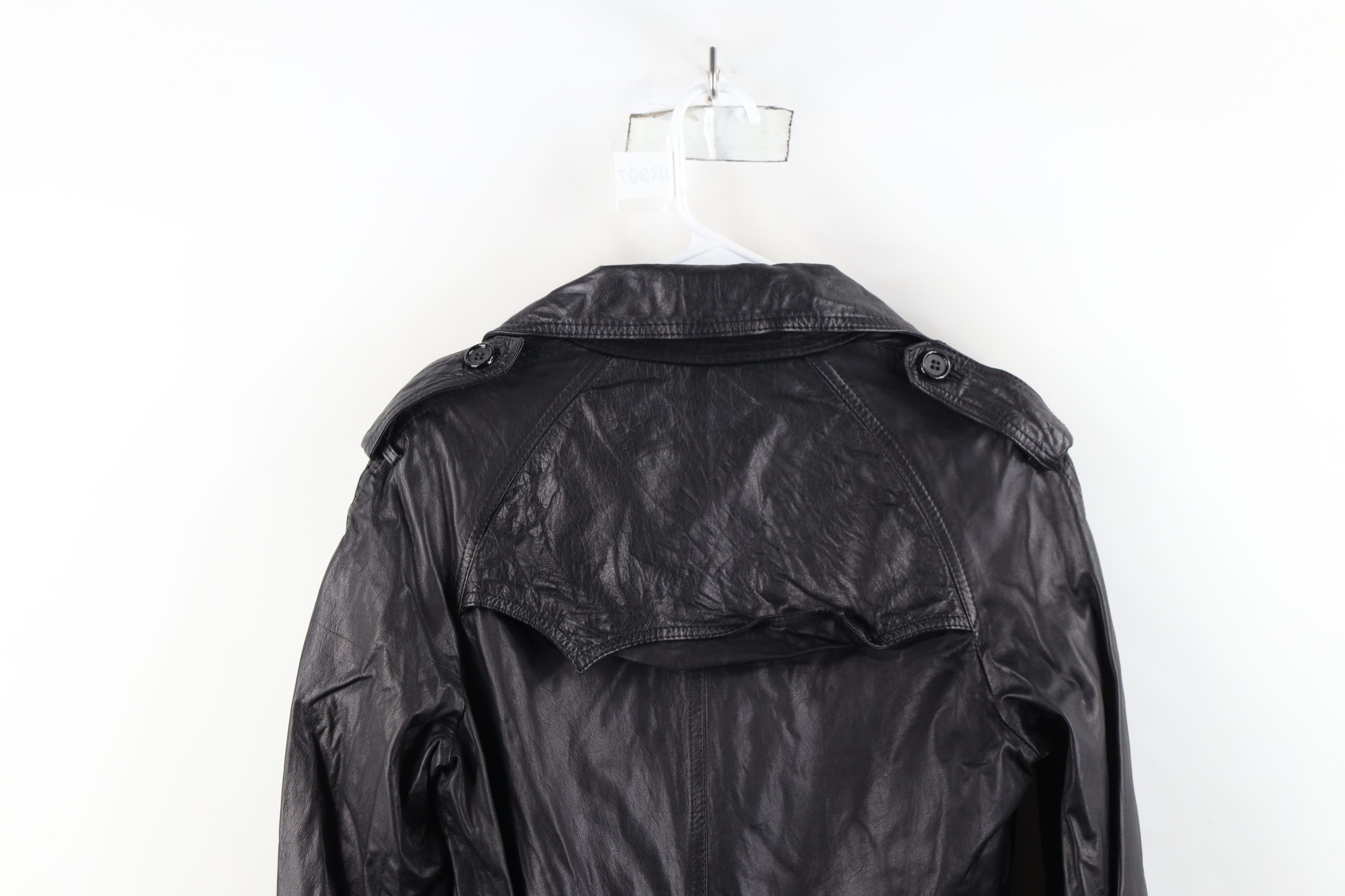 Vintage Vintage 70s Streetwear Belted Leather Trench Coat Jacket Size L / US 10 / IT 46 - 15 Thumbnail