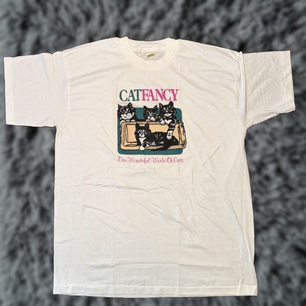 Vintage VTG 80s Screen Stars Cat Fancy Magazine Shirt XL World Of Cats New Single Stitch Size US XL / EU 56 / 4 - 1 Thumbnail