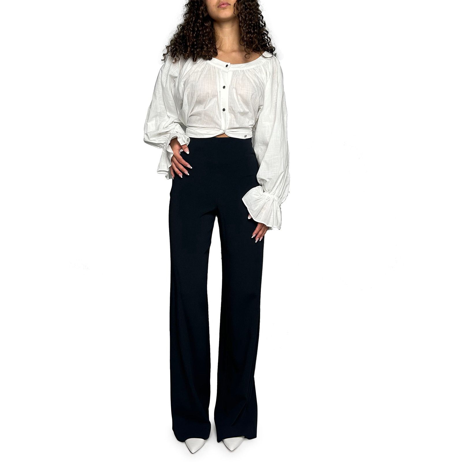 Scanlan Theodore Black Pants with Elastic Waist and Skirt Detail Size 30" / US 8 / IT 44 - 5 Thumbnail