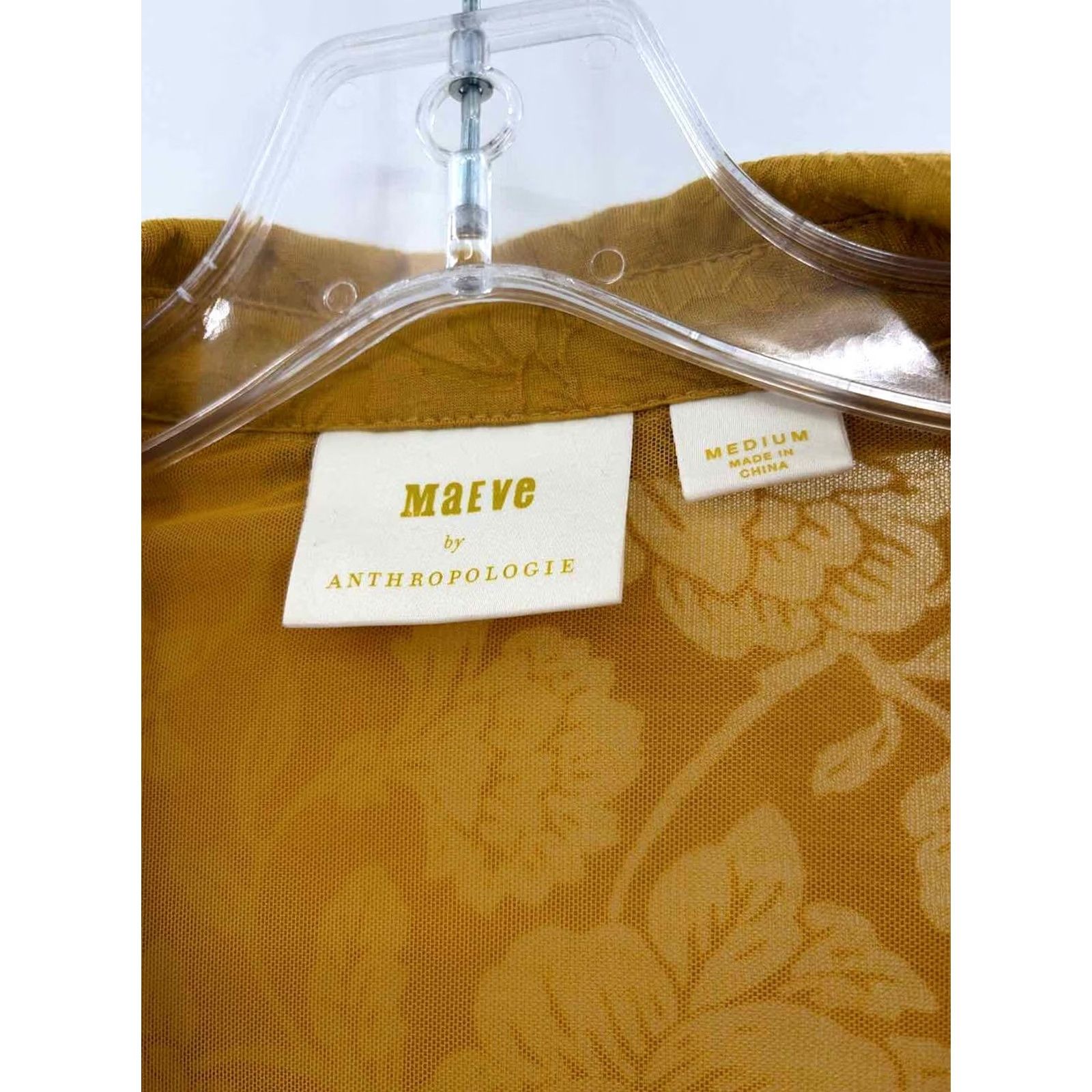 Vintage Maeve Yellow Medium Long Sleeve Blouse Size M / US 6-8 / IT 42-44 - 3 Thumbnail
