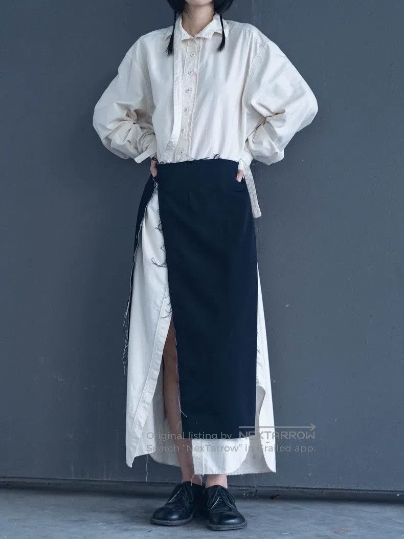 Comme des Garcons Comme Des Garcons size S Deep navy blue torn skirt Size 24" / US 00 / IT 34 - 4 Thumbnail