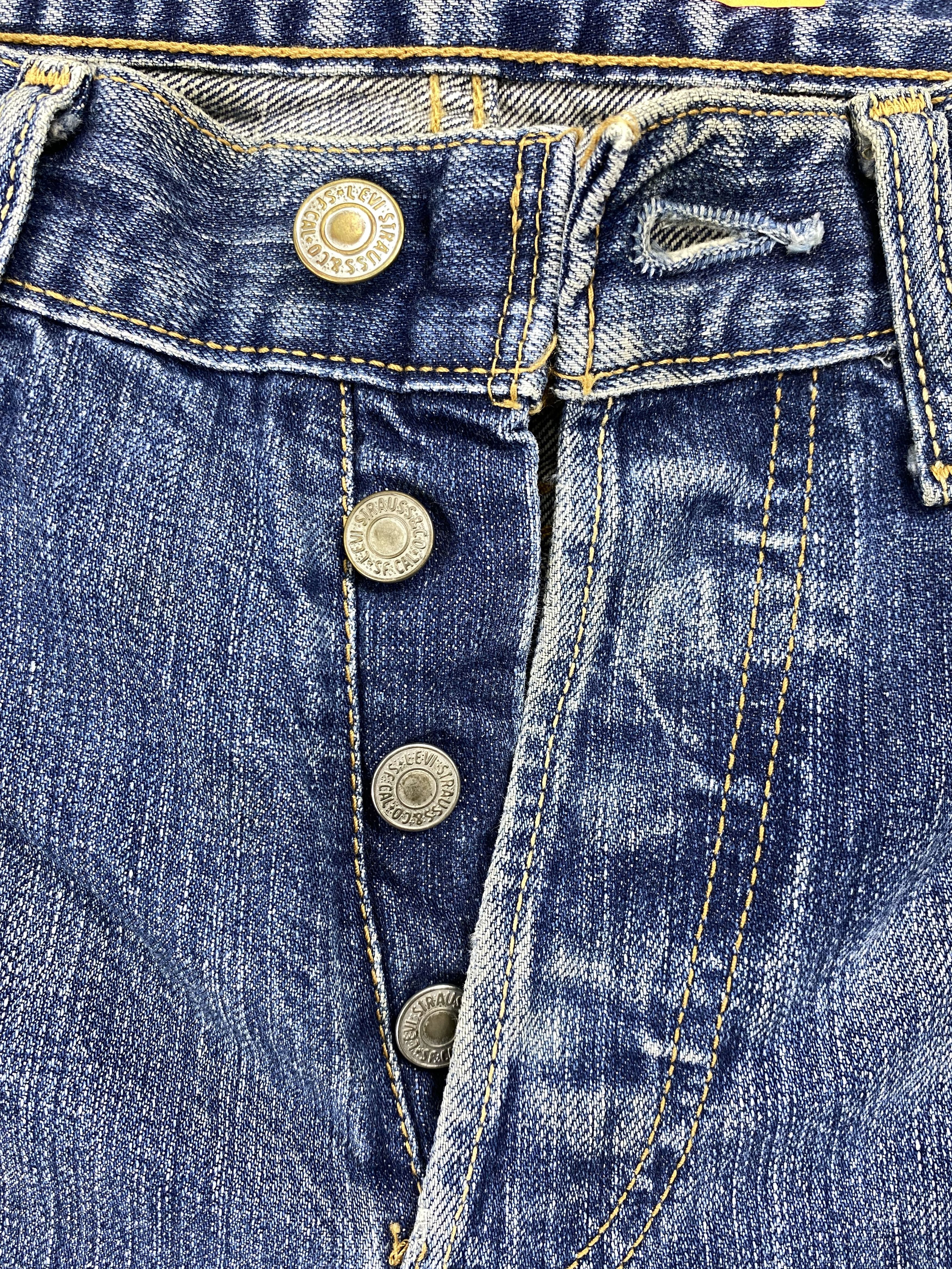 Levi's Blue Distressed Vintage Levi's 501 29x27.5 Denim -JN1174 Size US 29 - 6 Thumbnail