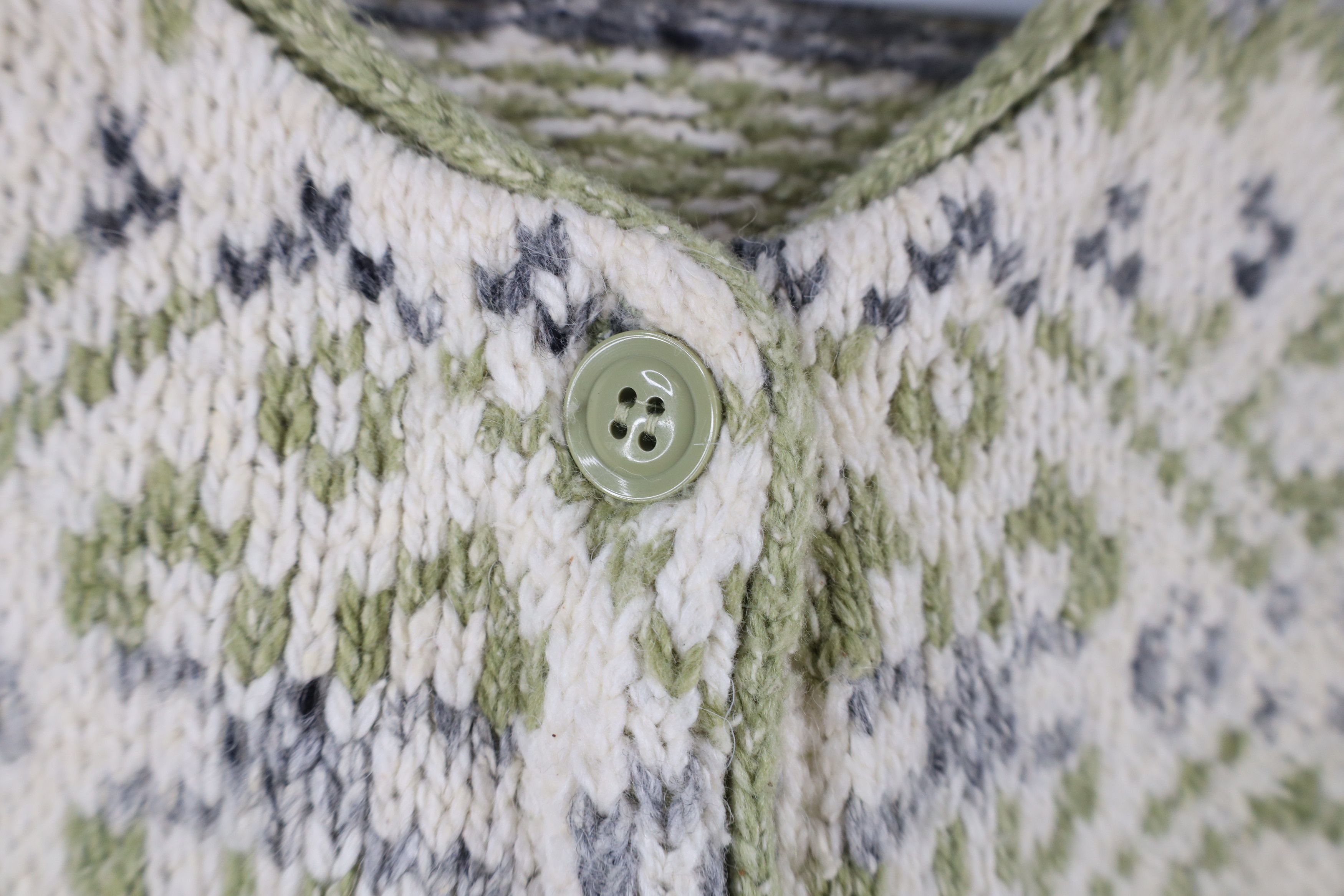 Vintage Vintage 90s Streetwear Fair Isle Wool Knit Cardigan Sweater Size XL / US 12-14 / IT 48-50 - 4 Thumbnail